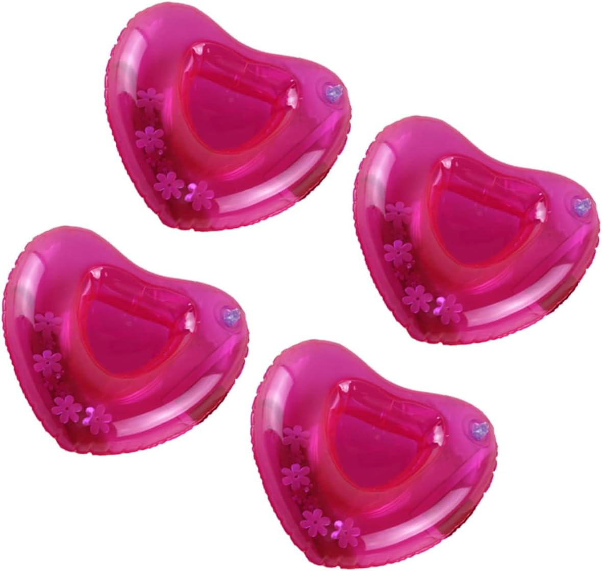 Hohopeti 8Pcs Rosy Inflatable Heart Shape Drink Pads Drink Cup Holder Beach Floating Drink Holder for Summer Party Favors Outdoor Serve