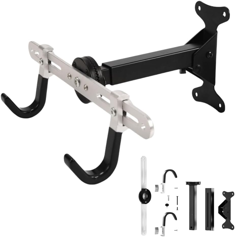 Bike Wall Mount - Horizontal Storage Rack for Hanging Bicycles at Home or in the Garage - Adjustable Bike Hanger and Holder - Wall-Mounted Bike Rack Hooks for Mountain Road and Hybrid image number 3