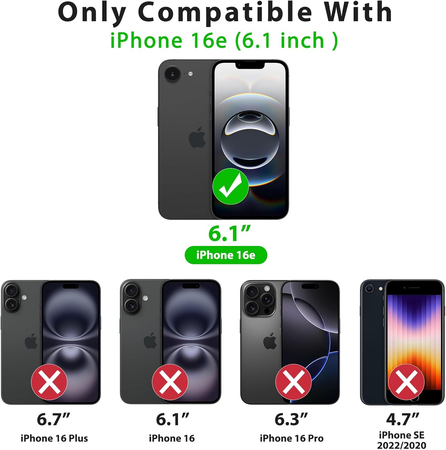 Magnetic Case for Iphone 16E Case, [Compatible with Magsafe] Drop Protection Skin-Friendly Shockproof Protective Translucent Matte Cover for Iphone 16E 2025 6.1-Inch - Black image number 4