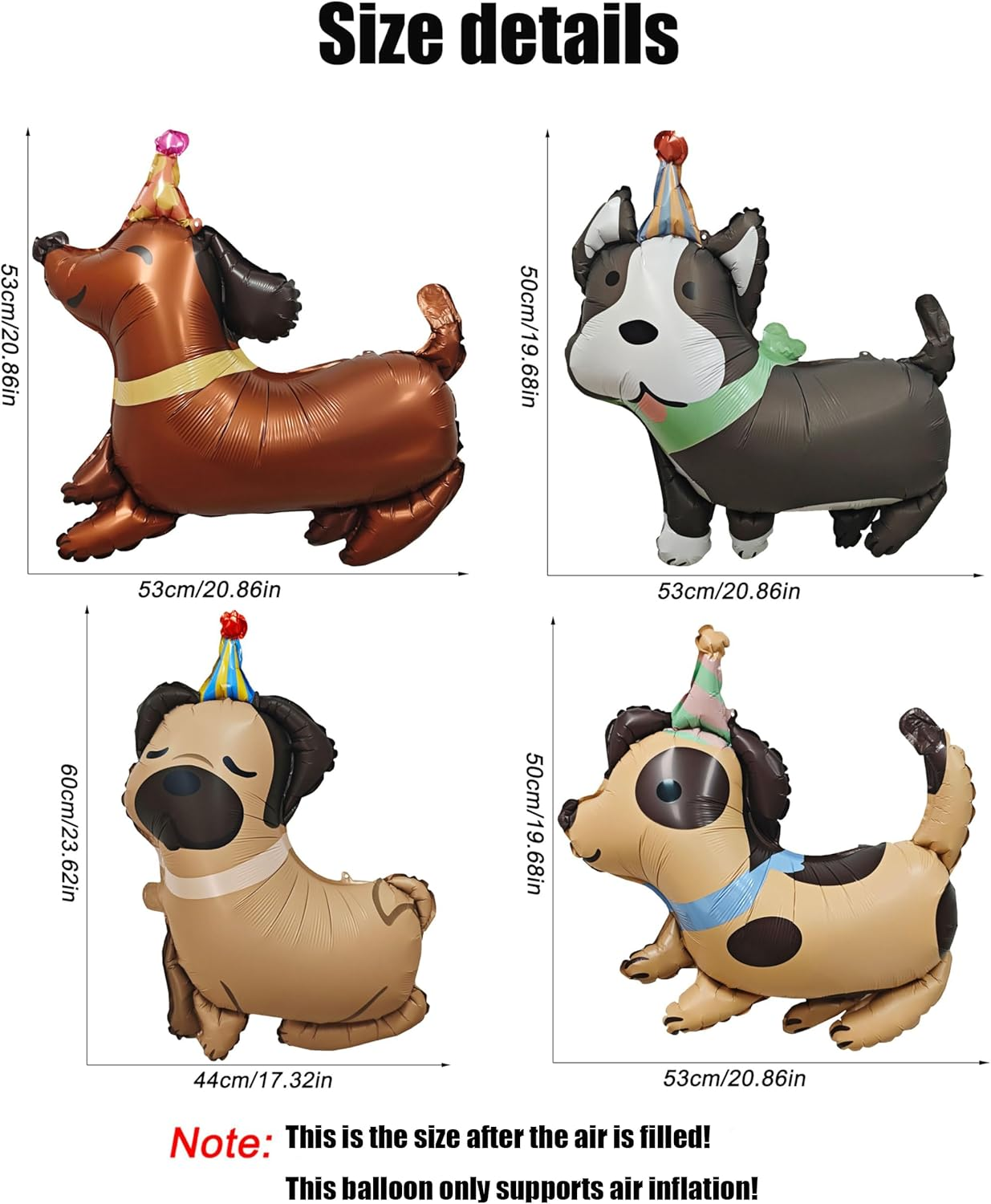 4PCS Animal Dog Balloons Dog Birthday Balloons Pet Dog Balloons Cute Puppy Foil Mylar Balloons for Kids Gift Dog Themed Birthday Baby Shower Pet Party Decorations image number 6