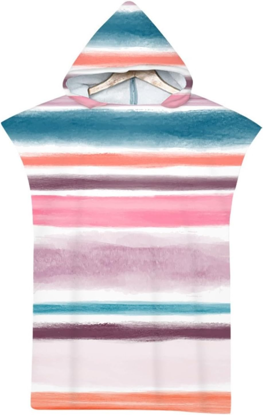 Kaylz Hooded Beach Towel for Girls Microfiber Towels Adults Quick Dry Surf Poncho Wearable Stripe Soft Bath Surfing Swimming Outdoor Sports (75X110Cm, Purple)