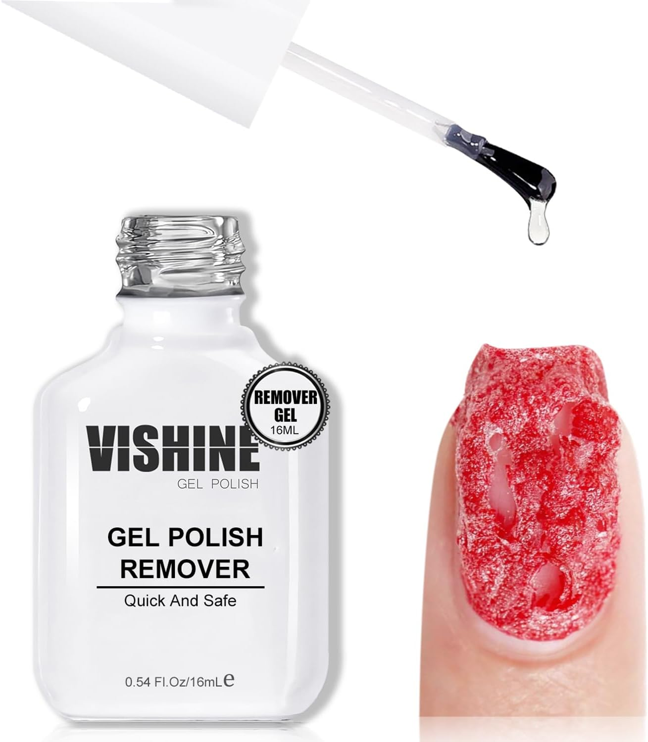Vishine Gel Nail Polish Remover, Professional Gel Polish Remover for Nails,Quick & Easy Polish Remover in 3-5 Minutes,No Need for Foil, Soaking or Wrapping 16Ml image number 6