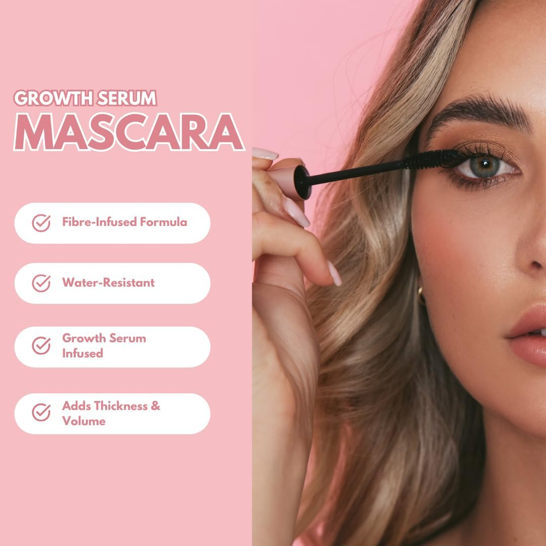 Lash Therapy Australia Growth Serum Infused Mascara, Smudge Proof & Waterproof, Natural for Sensitive Eyes, Volume & Length (Black) 6Ml image number 4