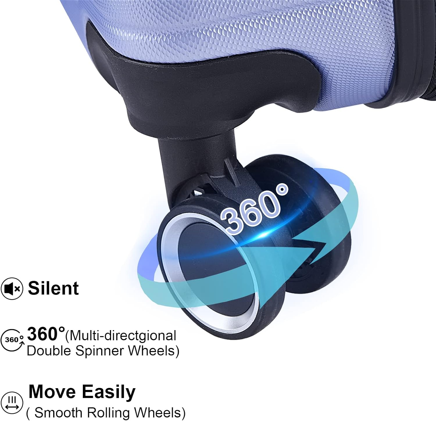 SPOFLYINN 3 Piece Hardshell Luggage Suitcase Sets Hardside Carryon Luggage Set with 360 Degree Spinner Wheels for Travel (20"/24"/28"), Lavender Purple as Shown, One Size, Fashion image number 6