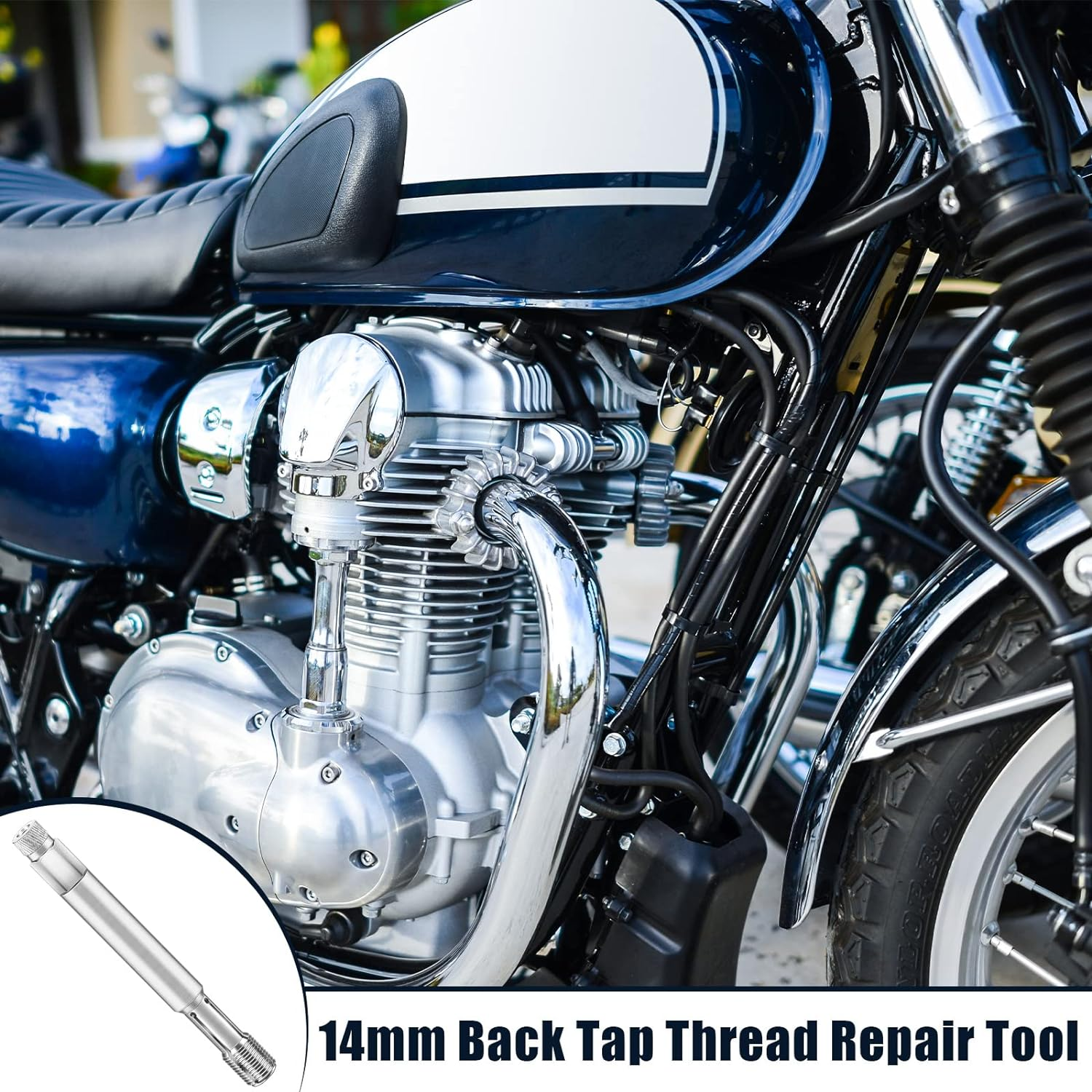 14 Mm Back Tap Spark Plug Thread Repair Tool Limited Access Spark Plug Thread Spark Plug Thread Repair Kit, 5.22 X 0.57 Inch