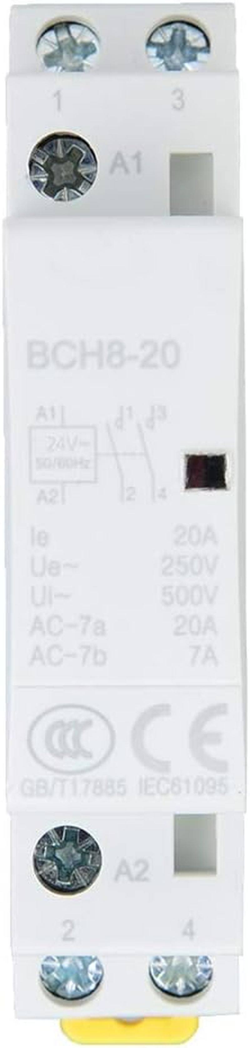 2P 20A 24V AC Contactor, Quiet Operation with DIN Rail Mount, 2P 20A 24VAC Coil Electrical Contactor (24V) image number 5