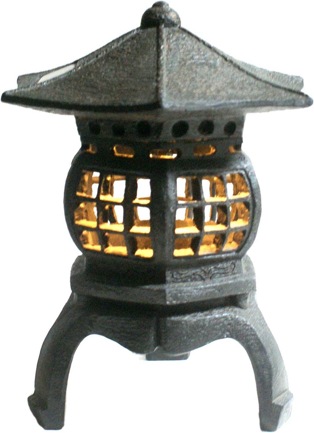 TIAAN 12" Height Japanese Lantern Solar Garden Lamp Solar Pagoda Light image number 1