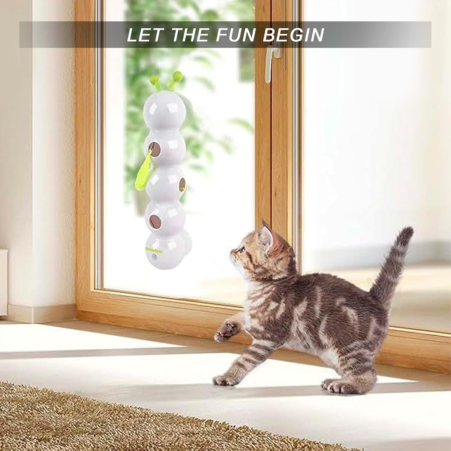 Emesak Caterpillar Smart Cat Toy &ndash; Interactive Caterpillar Cat Toy for Indoor Cats, Moving Bug Toy for Cats, Realistic Wiggle Motion, Fun & Engaging Cat Toys for Play and Exercise image number 3