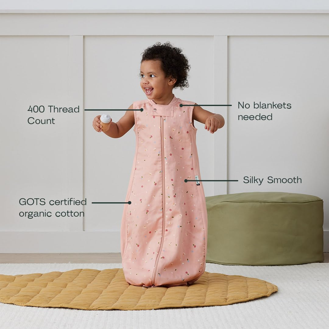 Ergopouch Premium Sleeping Bag 1.0 TOG &ndash; 4&ndash;6 Years &ndash; Berries Print &ndash; a Premium, Silky-Smooth, Wider-Fit Sleeping Bag &ndash; 400 Thread Count Organic Cotton &ndash; for Toddlers and Preschoolers