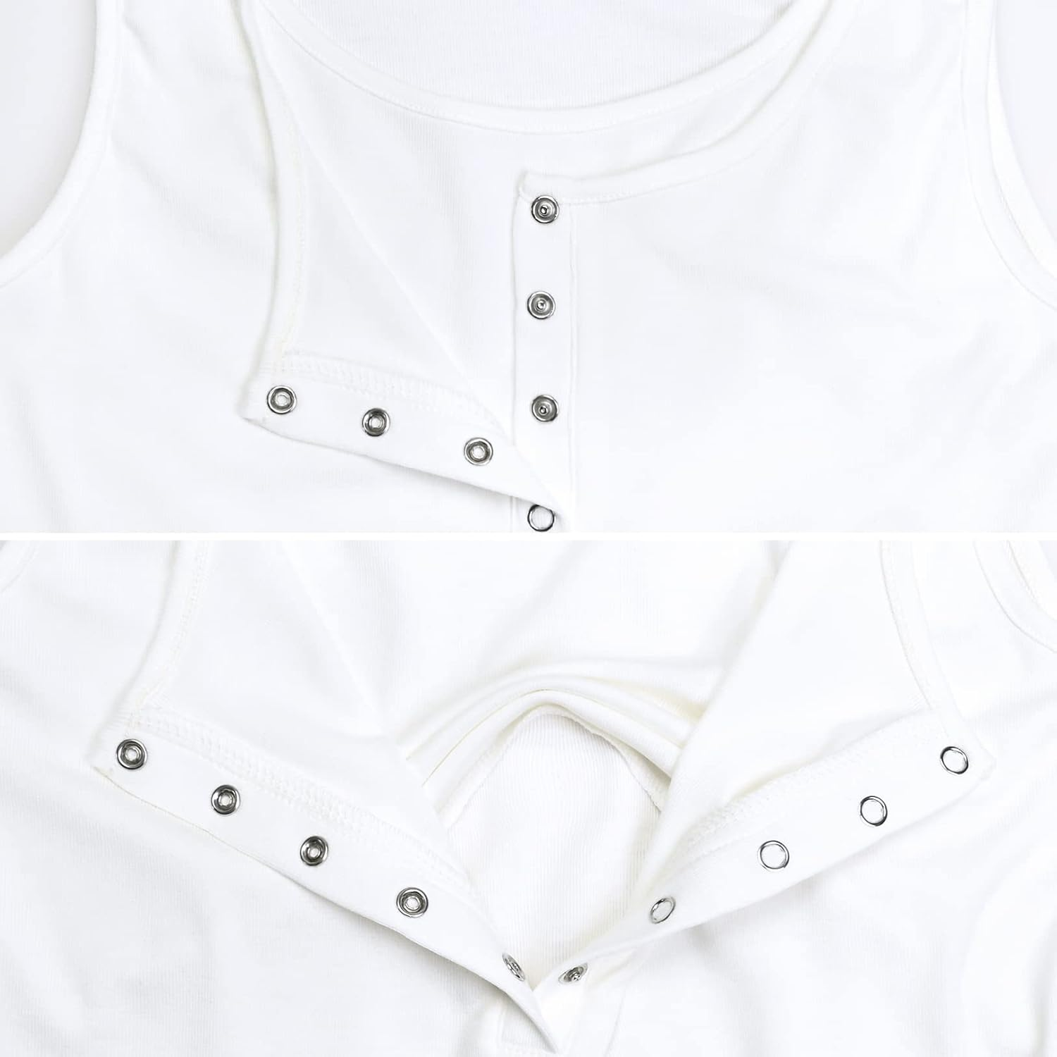 Nursing Tank Tops for Women Scoop Neck Sleeveless Breastfeeding Shirt image number 6