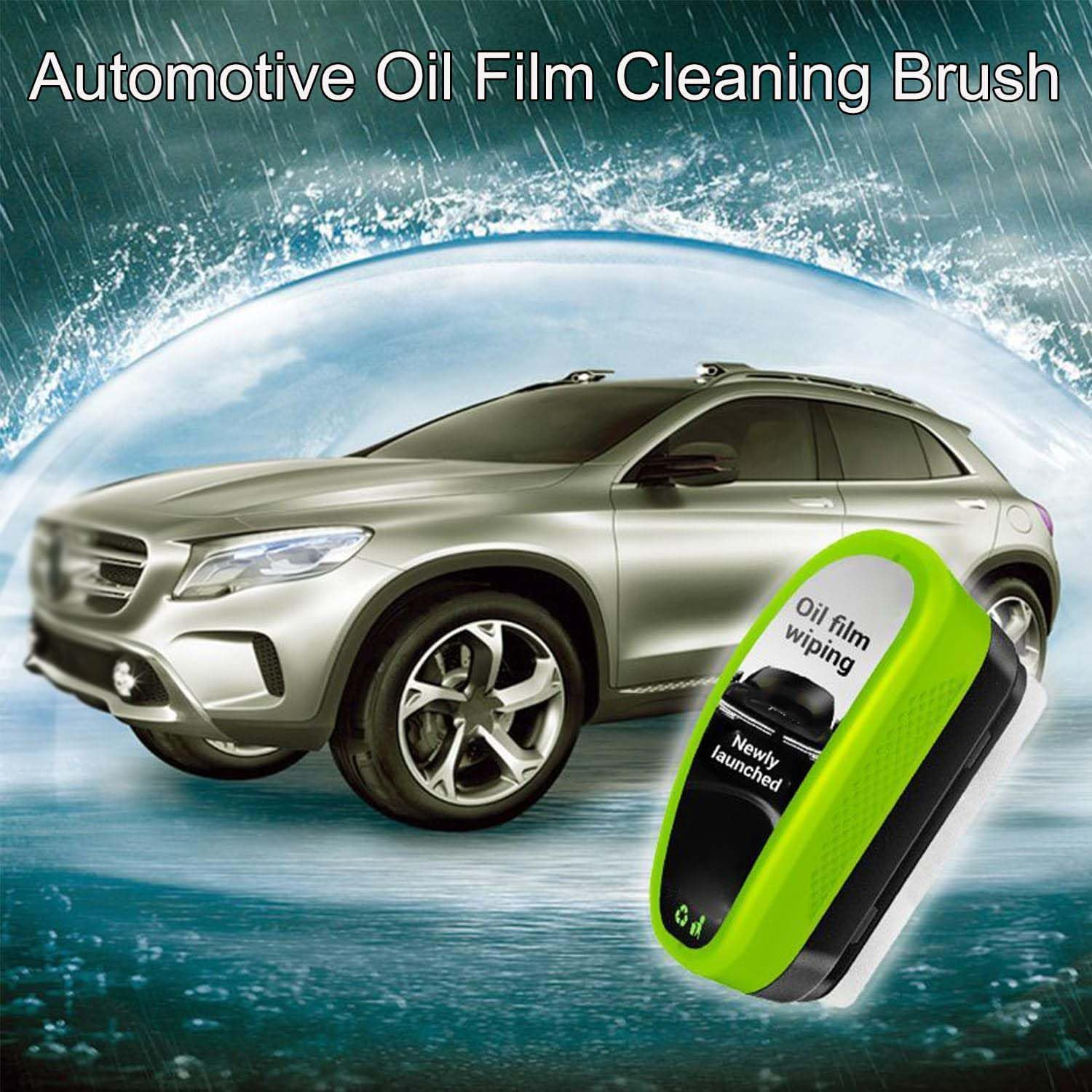 3Pack Automotive Oil Film Cleanings Brush, Green Oil Film Wipe, Glass Cleaning Board for Windshield, Glass Oil Film Remover Brush for Car, Prevents Rain and Fog Cleaning Glass Brushs
