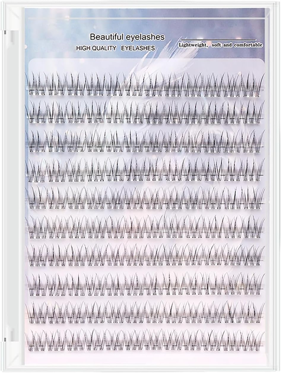 False Lashes, No Glue False Lashes, 120 Clusters New Natural Sectional Individual Lashes, C Curl 8-12Mm Natural Black, 0.05Mm Thin Band BSF Fiber, Long-Lasting & Comfortable image number 5