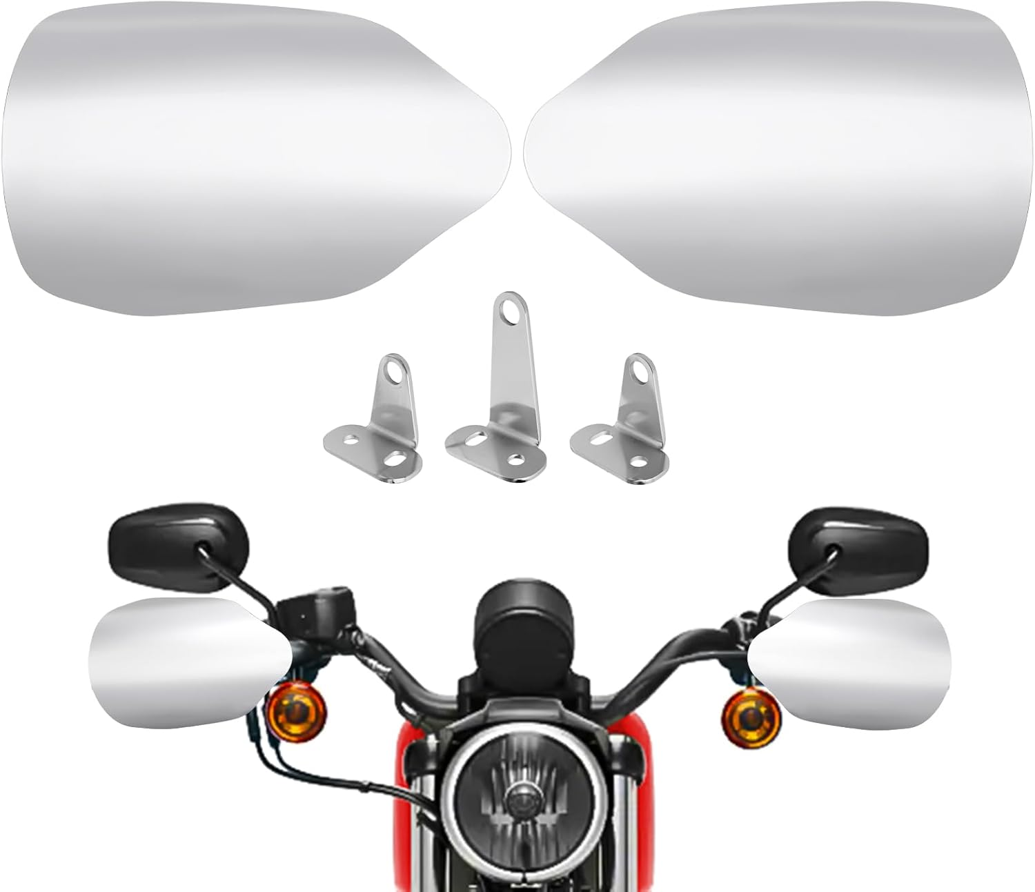 Benlari Stainless Steel Handguards, Larger Hand Guards Fit for Harley Touring Street Glide Road Glide Road King Electra Glide Bagger 2007-2023, Fit for Hydraulic Clutch & Cable Clutch Style