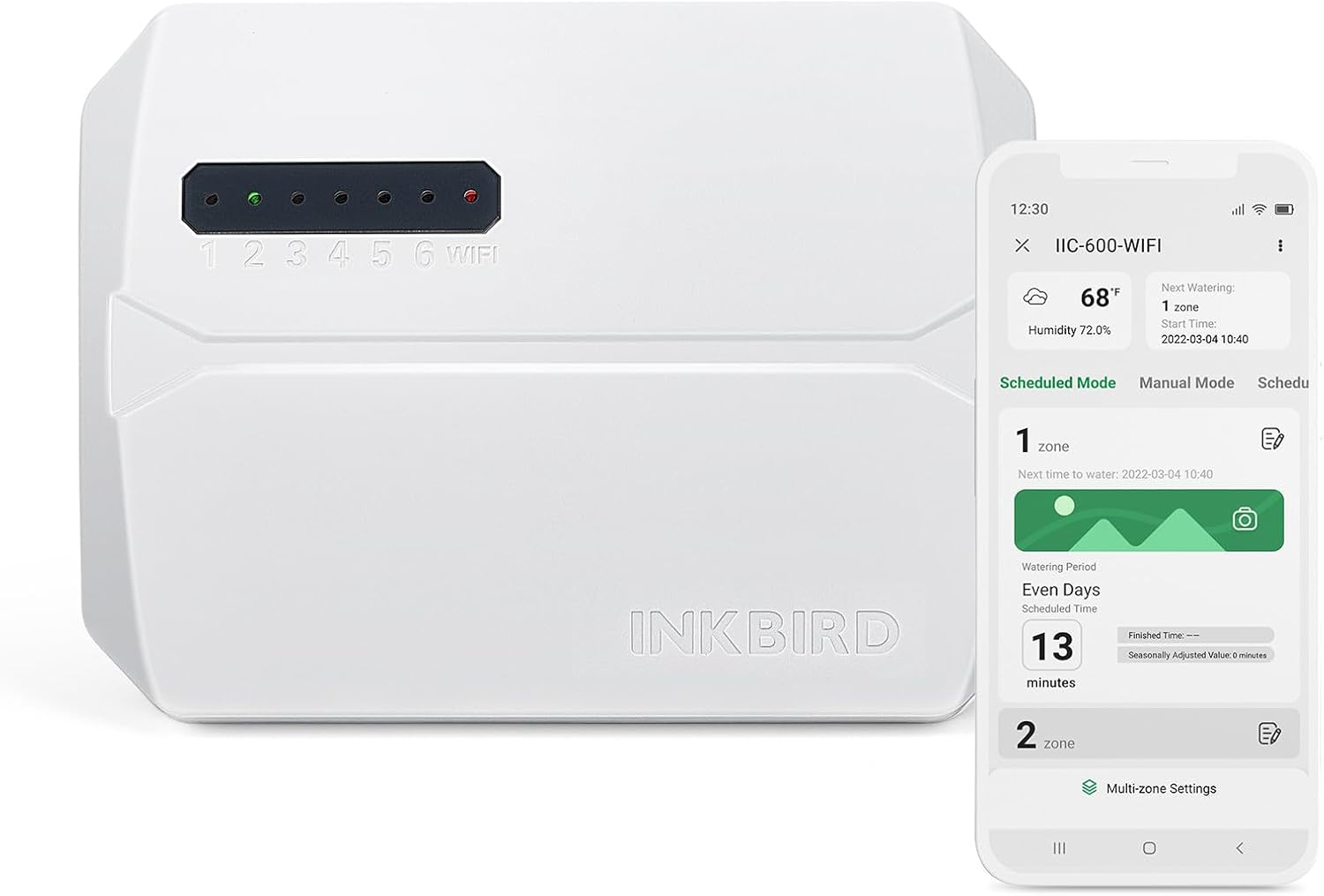 INKBIRD IIC-400-WIFI Smart Indoor Sprinkler Controller, 4 Zones, Wifi Irrigation System Controller, Free APP, Rain Skip, Automatic Watering image number 6