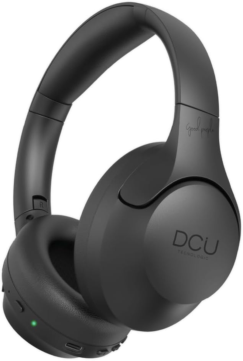 DCU TECNOLOGIC Wireless Bluetooth Headphones - 15 Hours of Use - USB-C Charging - Multifunctional Headphones with Foldable Headband - Black image number 5