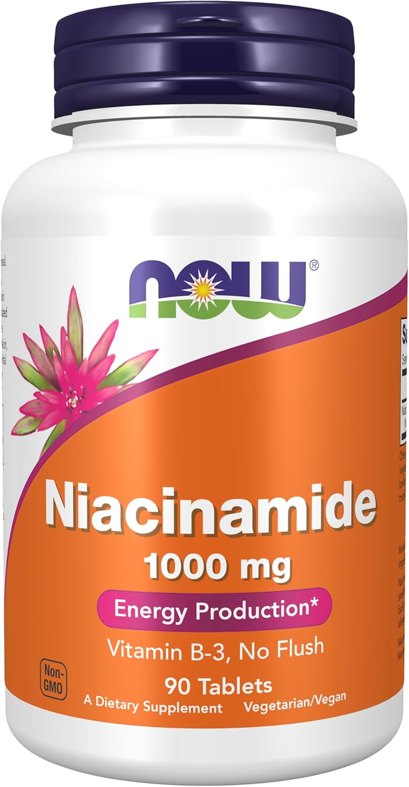 NOW Supplements, Niacinamide (Vitamin B-3) 1000 Mg, Energy Production*, 90 Tablets, White, Off-White image number 5