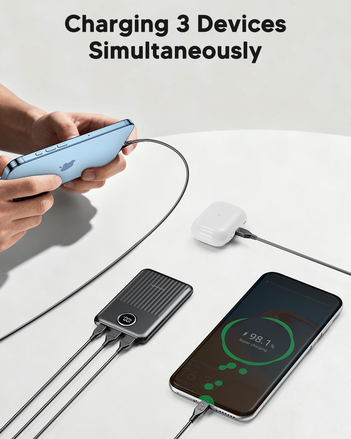 Portable Charger,Ultra Slim 10000Mah 22.5W Power Bank,Usb C In/Output Fast Charging Mini Battery Pack Compatible with Iphone 16 15 14 Samsung S23 S22 S21 Google Ipad Etc (Black) image number 3