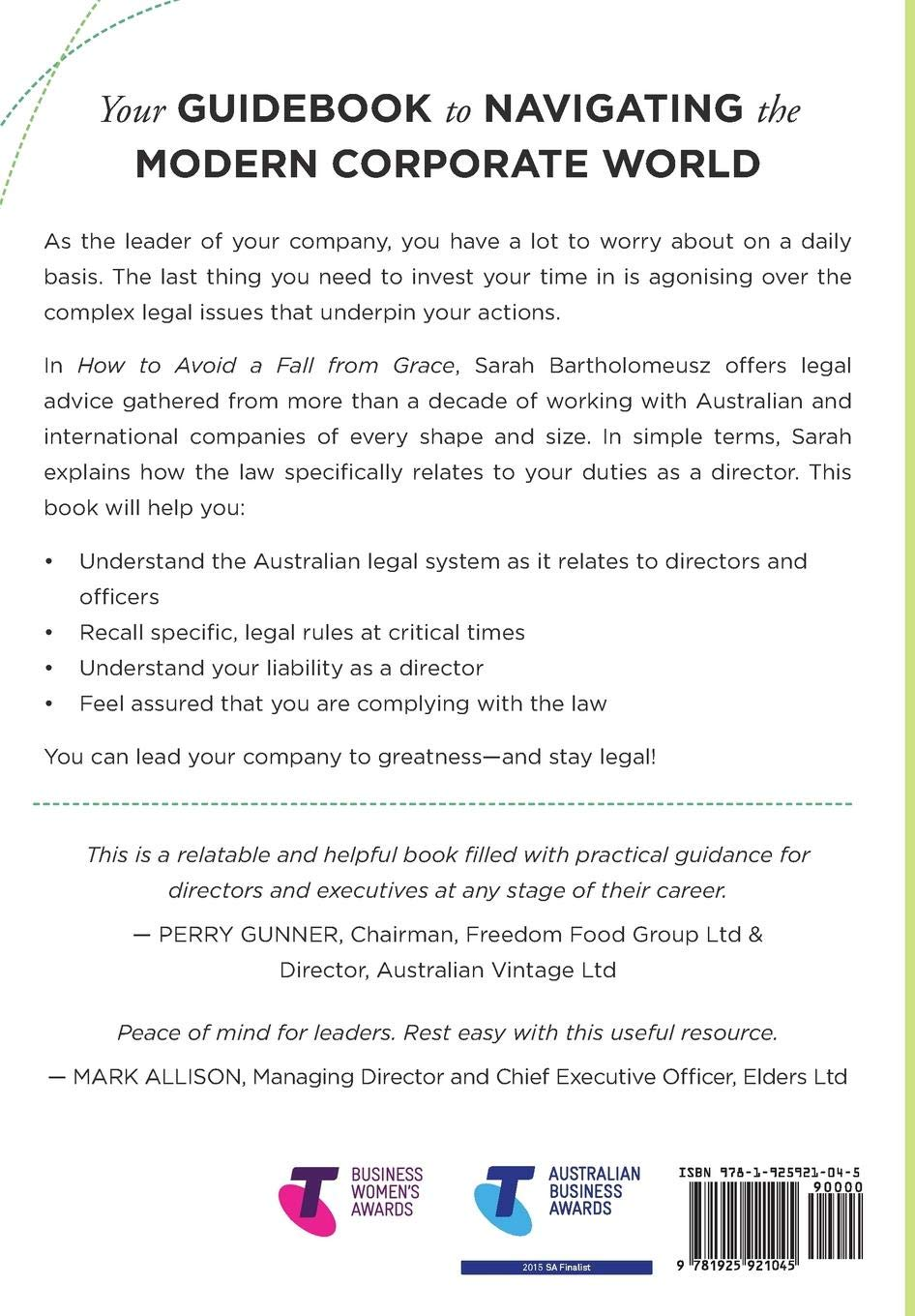 How to Avoid a Fall from Grace: Legal Lessons for Directors