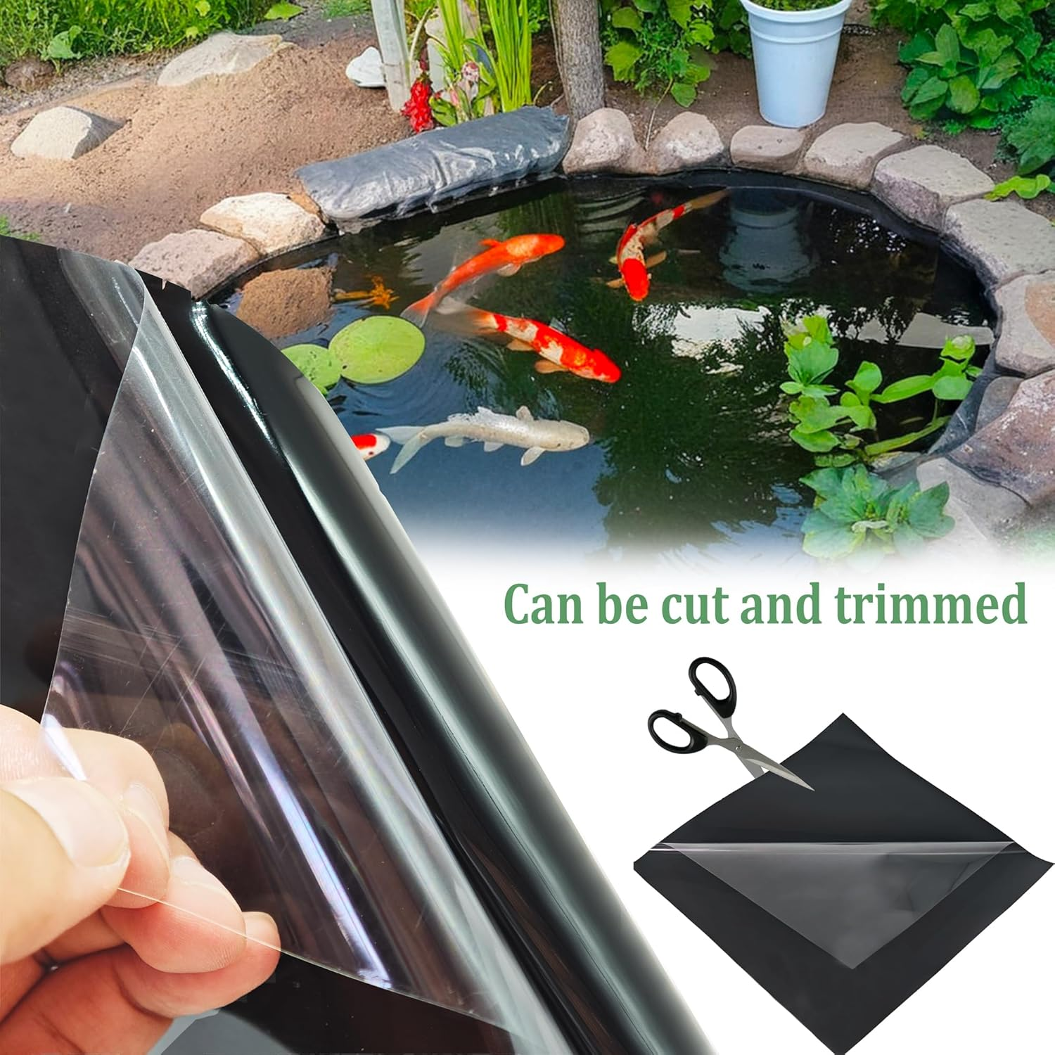 Pond Liner Seam Tape Single Sided, Waterproof Pond Repair Kit Butyl Rubber for EPDM PVC Outdoor Pond Liner Leak Repair Long-Lasting Easy to Apply image number 4