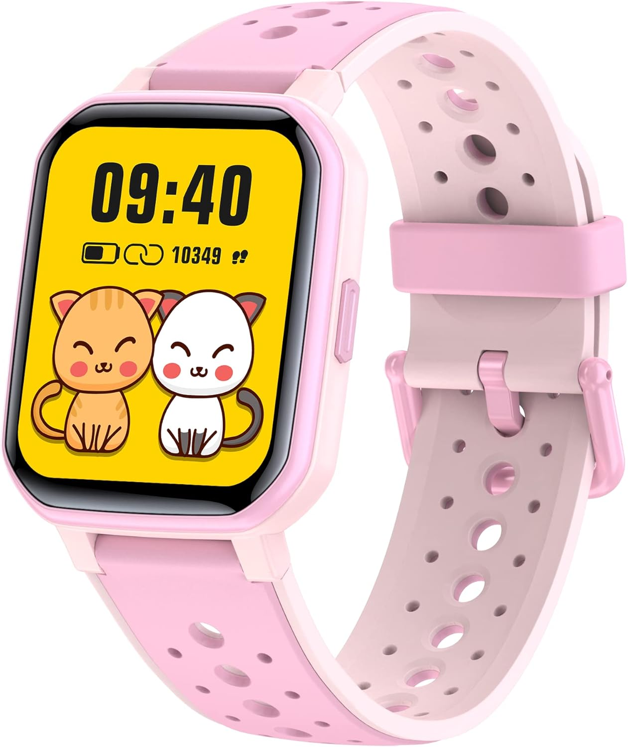 Fitness Tracker Smart Watch for Kids, 1.54'' Smartwatch with Puzzle Games, Pedometer, Heart Rate, APP Control, Sleep Monitor, Alarm Clock, Calorie Step Counter, Birthday for Girls Boys 6-14 (Pink) image number 3