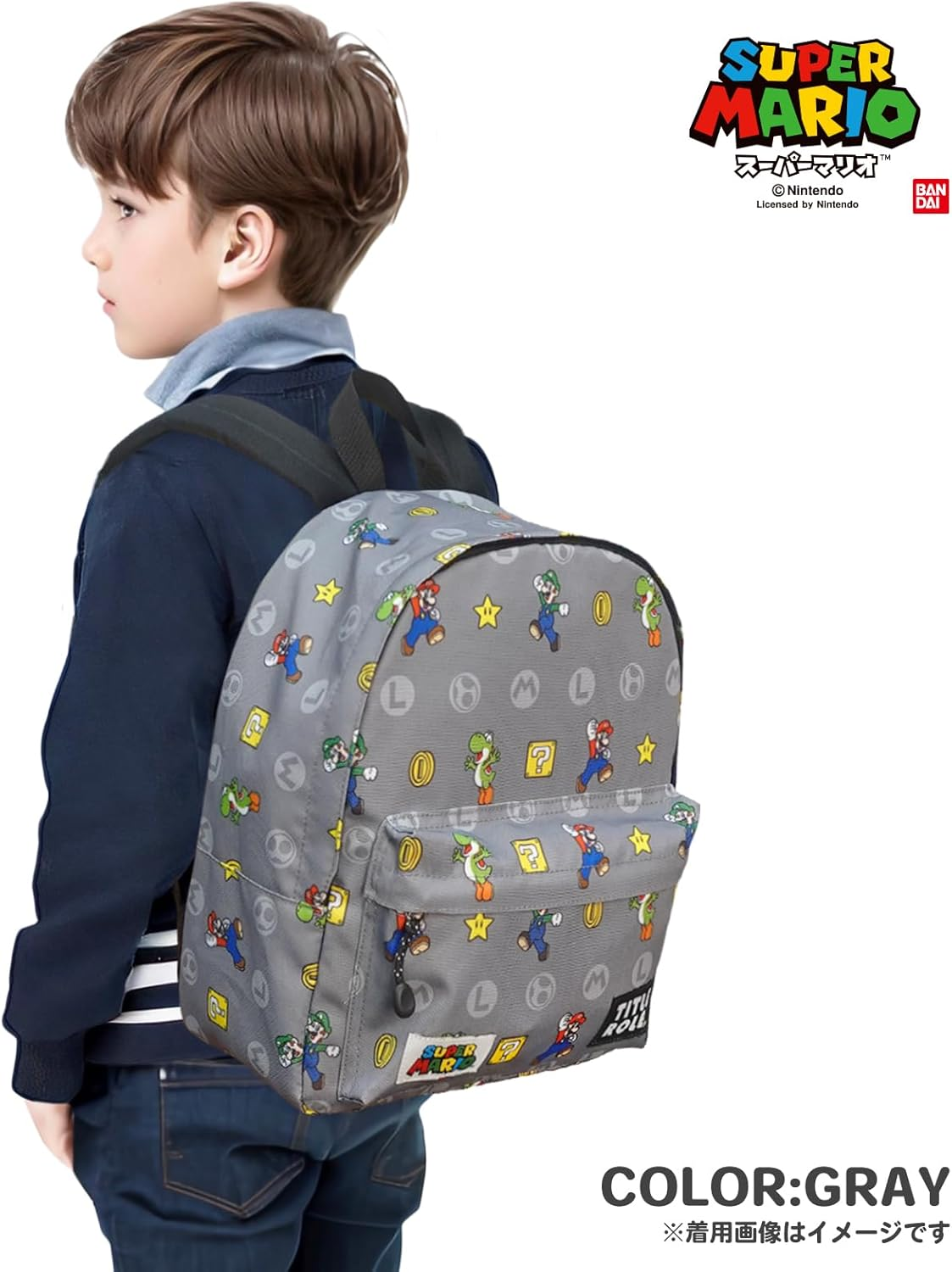 Title Roll Super Mario Kids Jump & Run Backpack image number 1