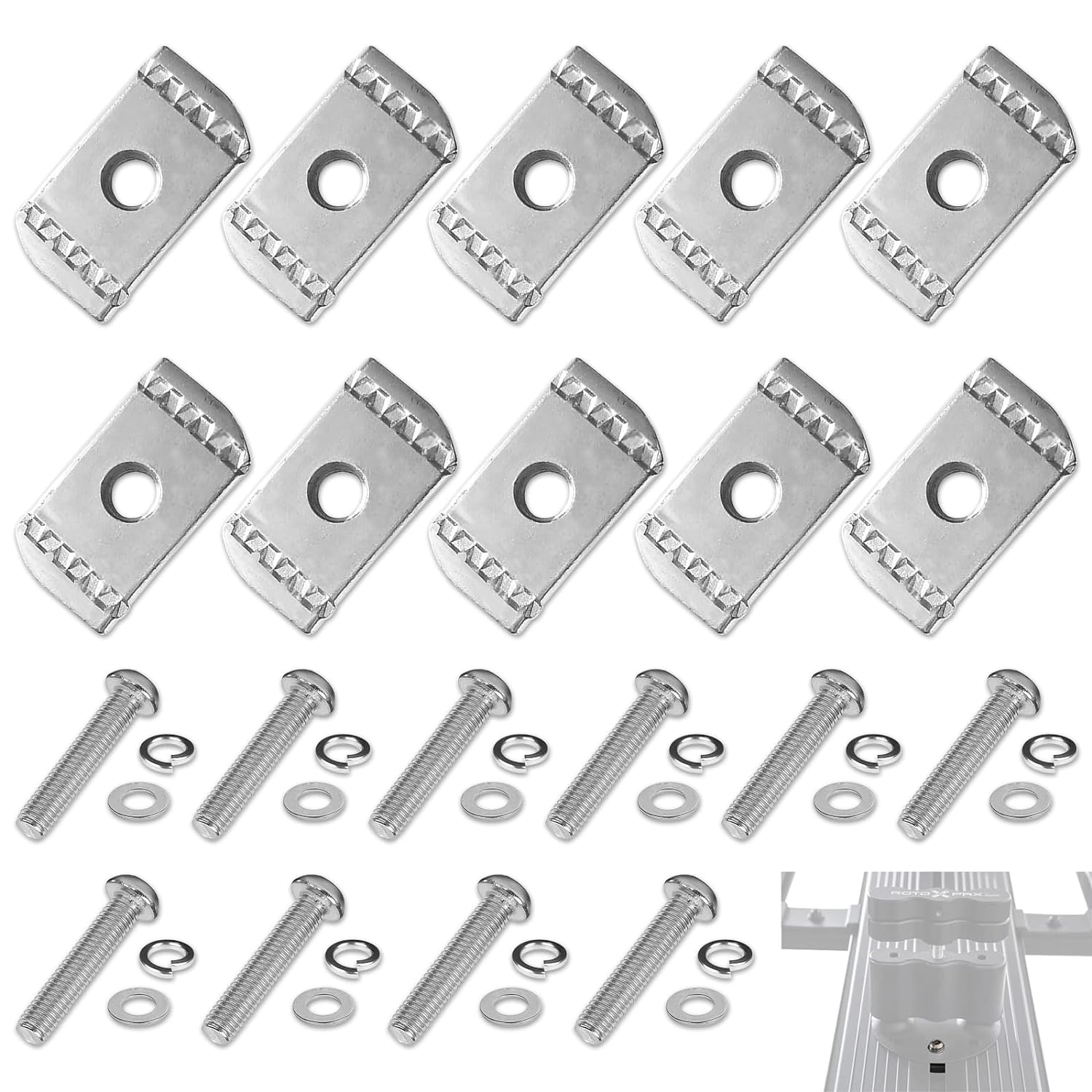 20Pcs Screws Kit for Rhino-Rack Pioneer Rotopax, M6 304 Stainless Steel Machine Screws for Rhino Rack Pioneer Rotopax Screws Nut Kit Machine Screws Accessories for Car Bracket 43203 (25Mm) image number 3