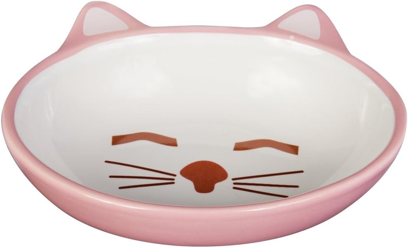 Petrageous Ceramic Oval Cat Bowl, Pink