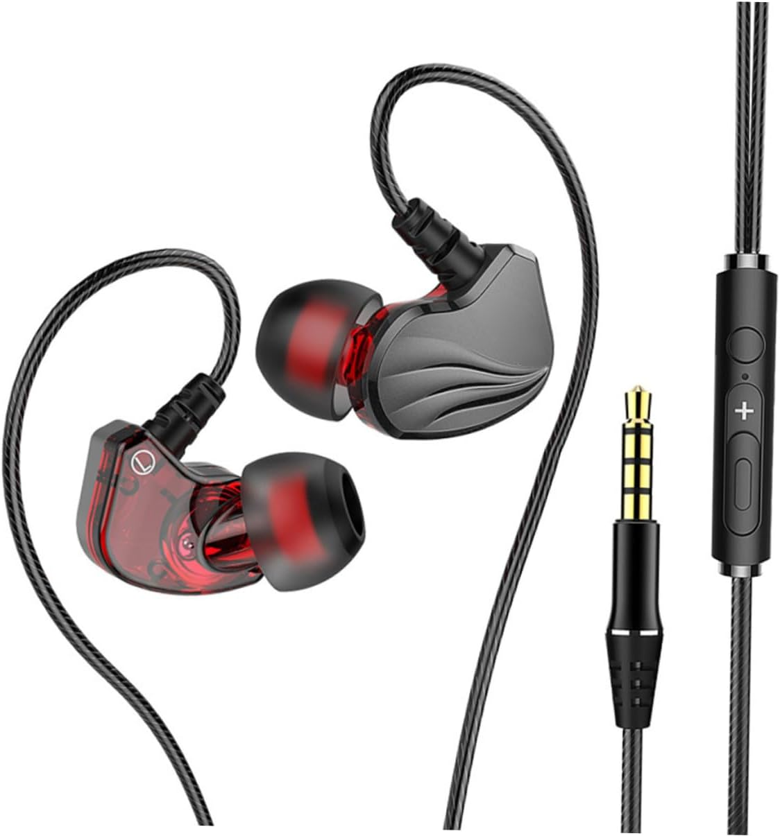 HEATSHAKING Wired In-Ear Bass Headphones with 3.5Mm Plug for Mobile Phones and Tablets, Universal Wired Earphones in Gunmetal Color, High-Definition Sound for Daily Use image number 3