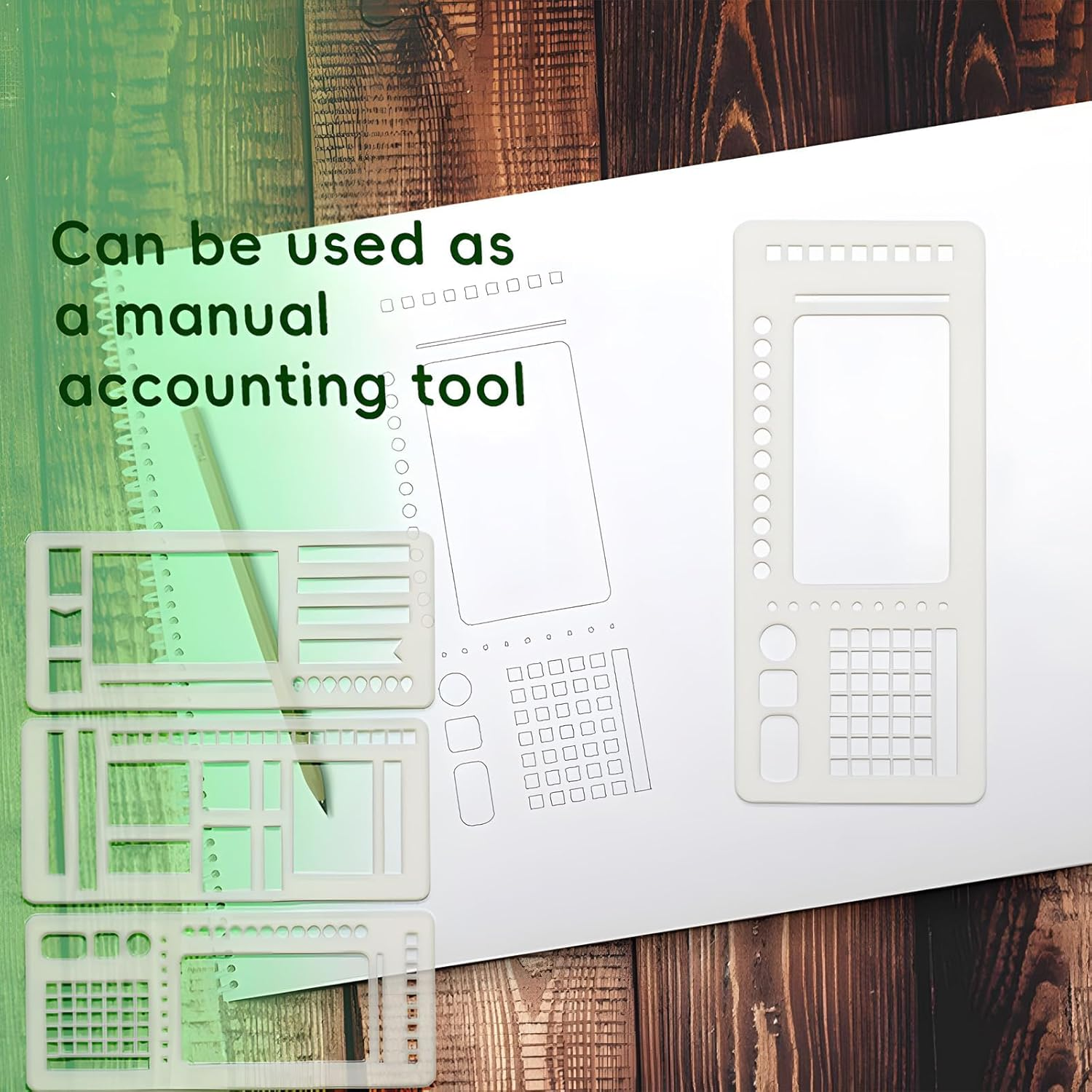 QFFAFAR Handmade Flexible Record Template, 3PCS Transparent Planner Stencils Set, Flexible Drawing and Checklist Templates, Journaling Drawing Template Ruler, for Dot Grid Journals