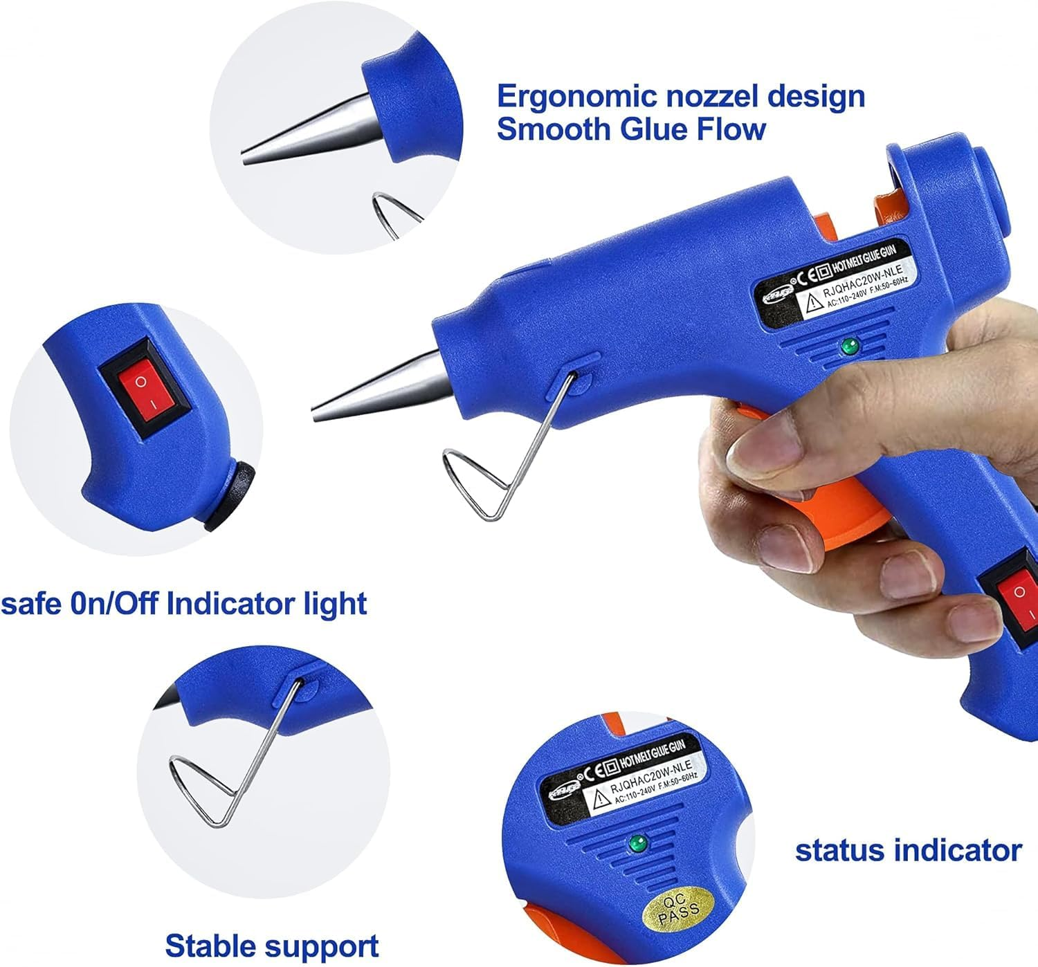 Hot Glue Gun Kit - Mini 20W Hot Glue Gun with 40 Glue Sticks for DIY Crafts, School Projects, and Quick Home Repairs image number 3