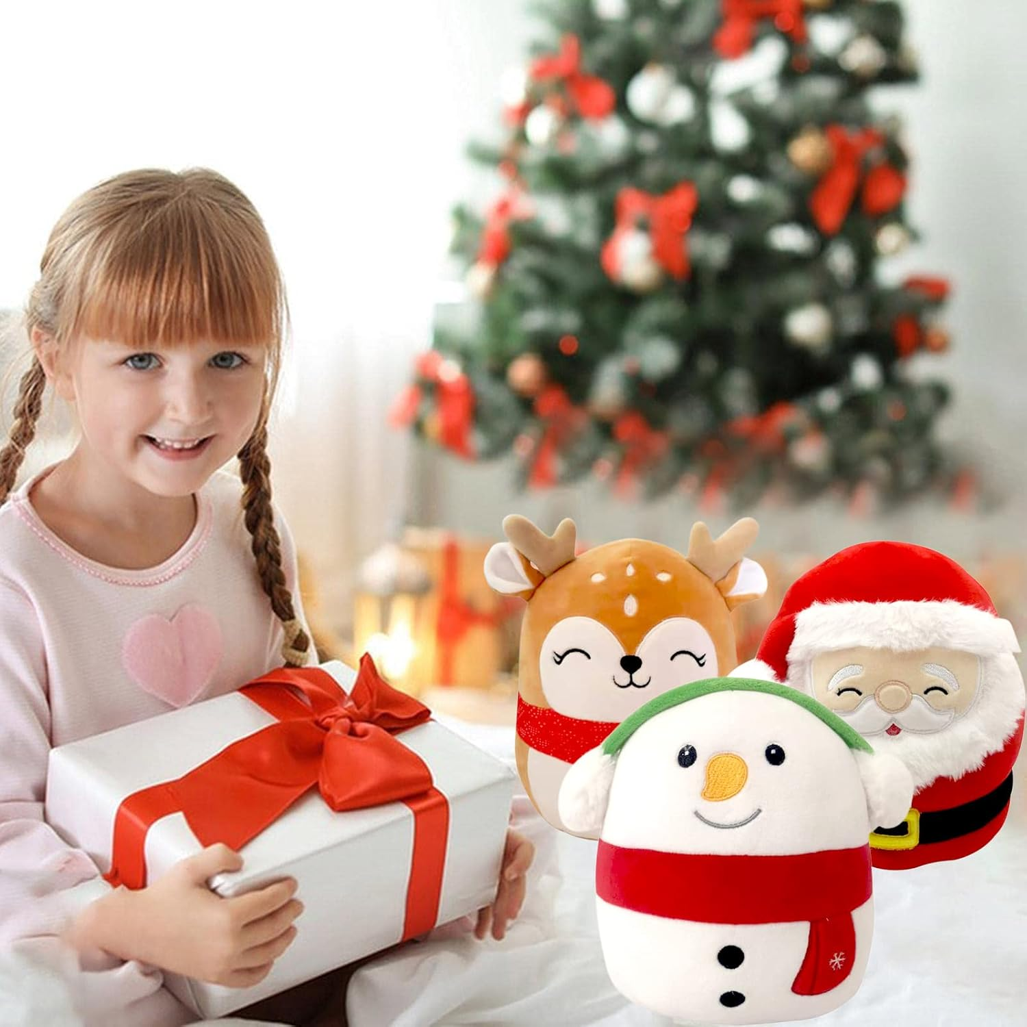 POPOYU Moose Cuddly Toy, Kawaii Plush Stuffed Toy, 8 Inch Christmas Plush Toy, Santa Claus Stuffed Toy for Children image number 4