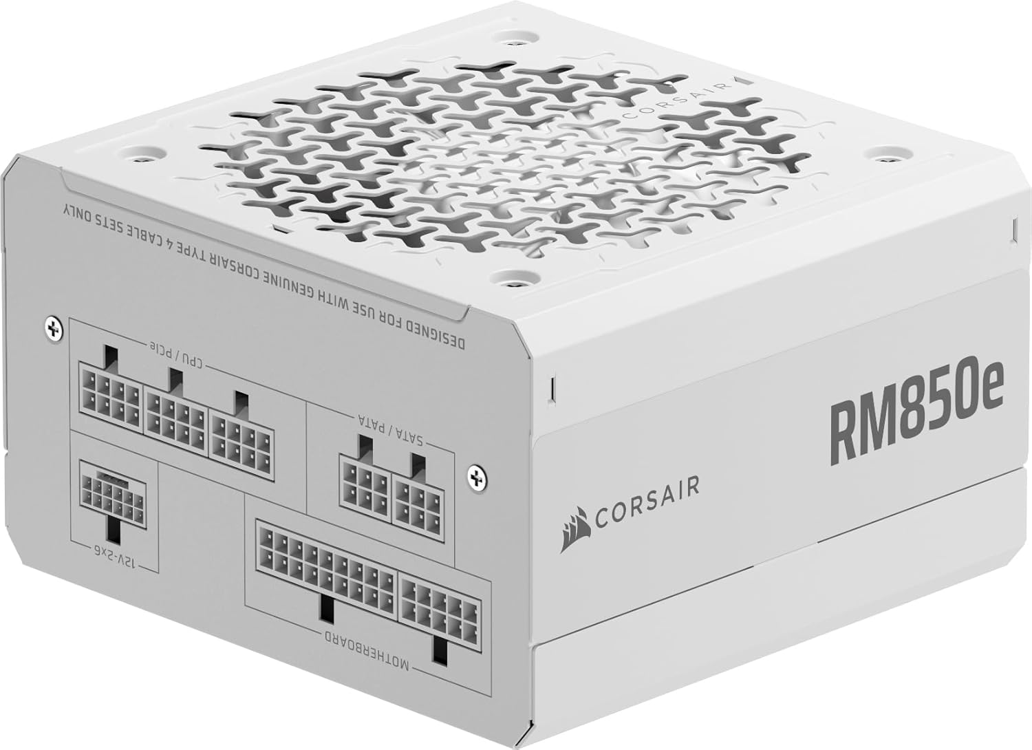 CORSAIR Rm850E (2025) Fully Modular Low-Noise ATX Power Supply with 12V-2X6 Cable &ndash; ATX 3.1 & Pcie 5.1 Compliant, Cybenetics Gold Efficiency, 105&deg;C-Rated Capacitors, Modern Standby Mode &ndash; White image number 6