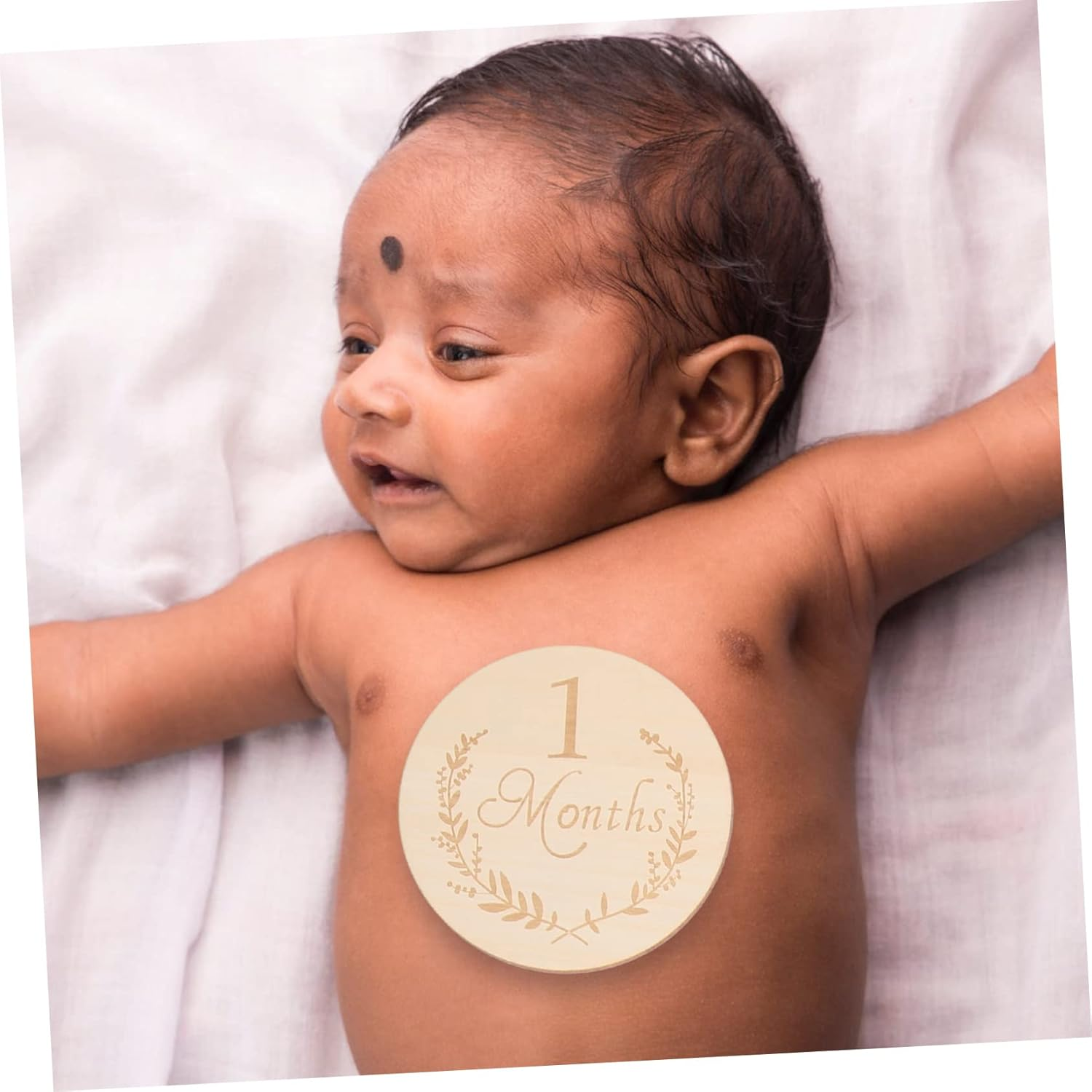 KOCKSHION 13Pcs Wooden Milestone Cards for Durable Growth Photo Props Printed Wooden Slices for Monthly Commemorative Photography Creative DIY Craft Accessories