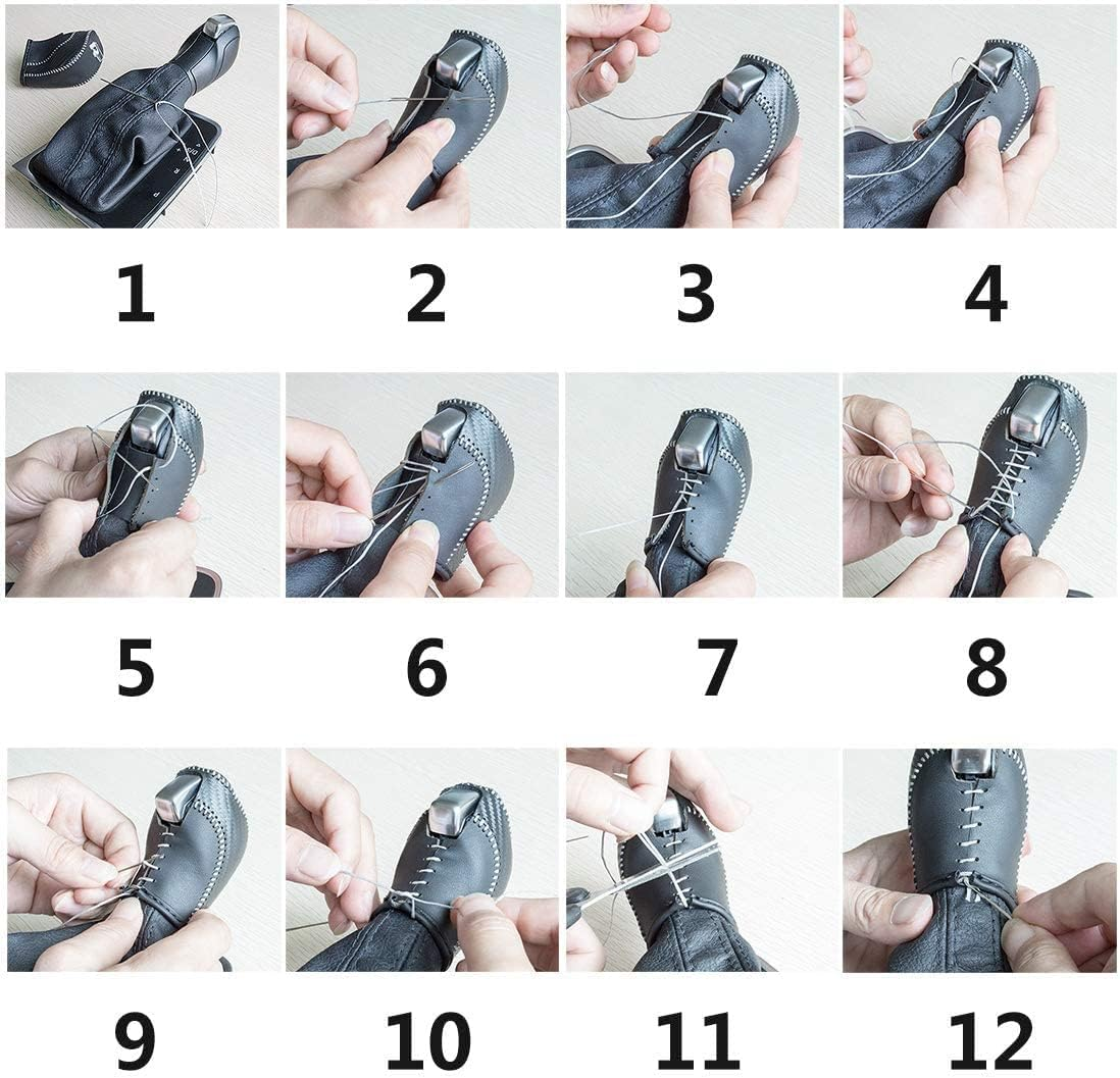 Auto Car Leather Gear Shift Knob Cover for Honda Civic 10Th Gen 2021 2020 2019 2018 2017 2016 Accessories (B) - B image number 4