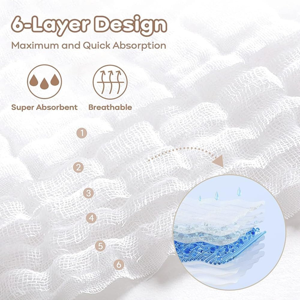 100% Cotton Baby Burp Cloths - 10 Piece Pack of Soft Newborn Face Towels, Absorbent Baby Wipes, Wearable Cotton Drool Towels. Reusable Cotton Baby Burp Cloths