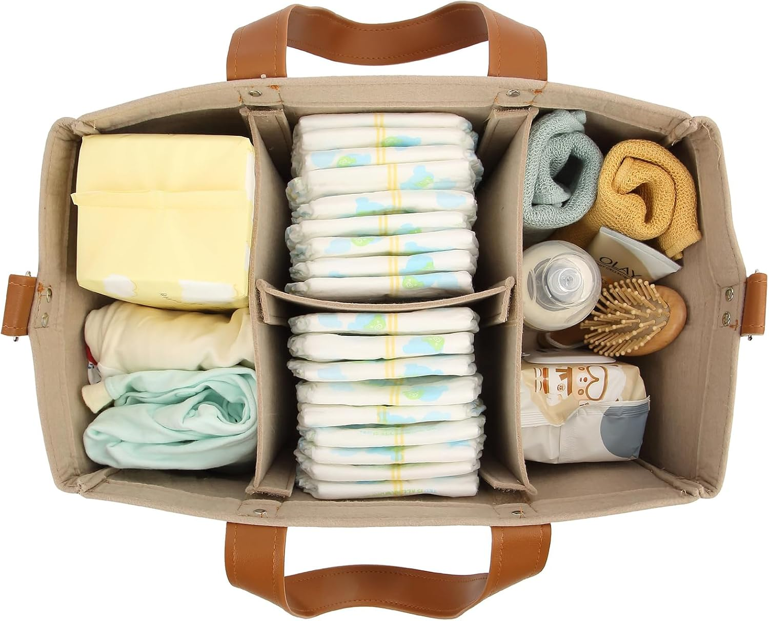 Baby Nappy Caddy, Large Diaper Caddy Organizer, Storage Basket for Babies, Portable Holder Tote Bag for Changing Table Car Travel Newborn Essentials .Baby Gift Accessories