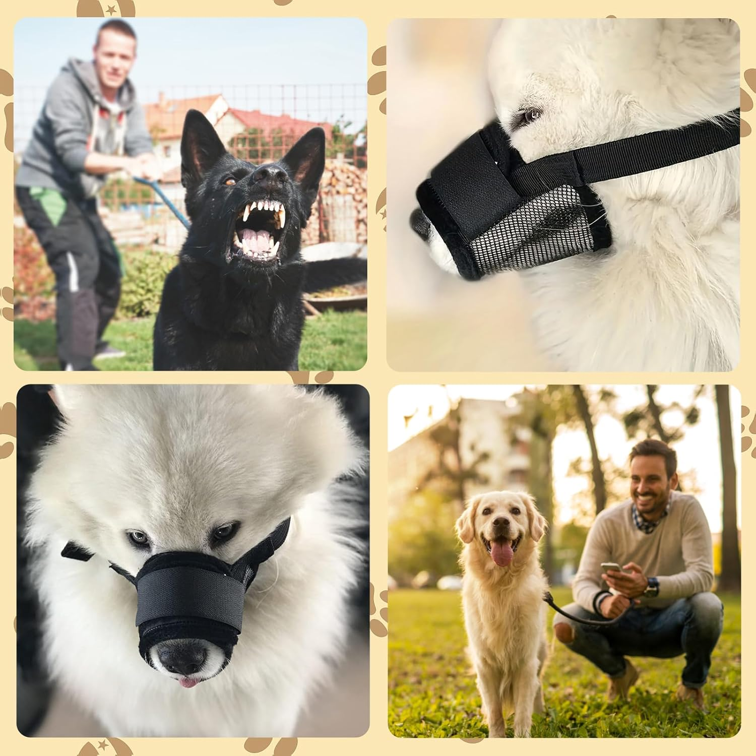 2PCS Muzzle for Small Dog, Small Dog Muzzles for Dachshund and Jack Russell, Breathable and Adjustable anti Bark Muzzle for Training and Outdoor Safety (Black) image number 5