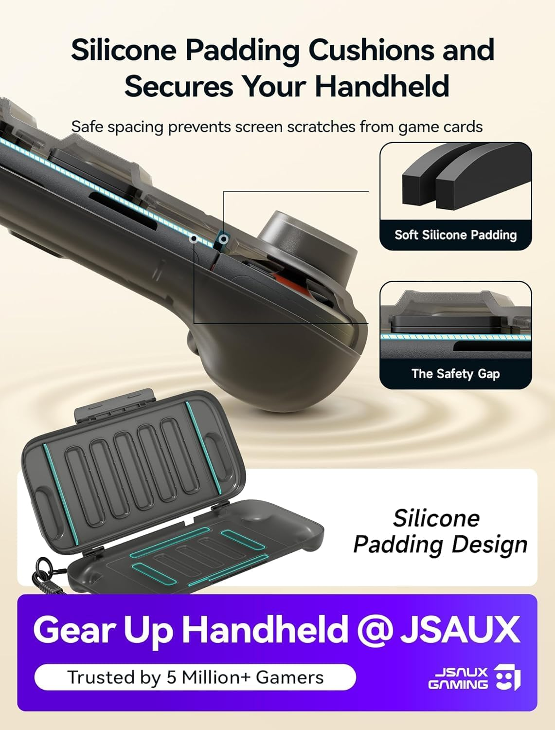 JSAUX Protective Case Compatible with Nintendo Switch 2 (2025), Ultra-Slim Hard Shell Carrying Case, Portable, Built-In Game Card Slot, Travel-Carry Full Protection Cover&ndash;Translucent Black PC0116 image number 1