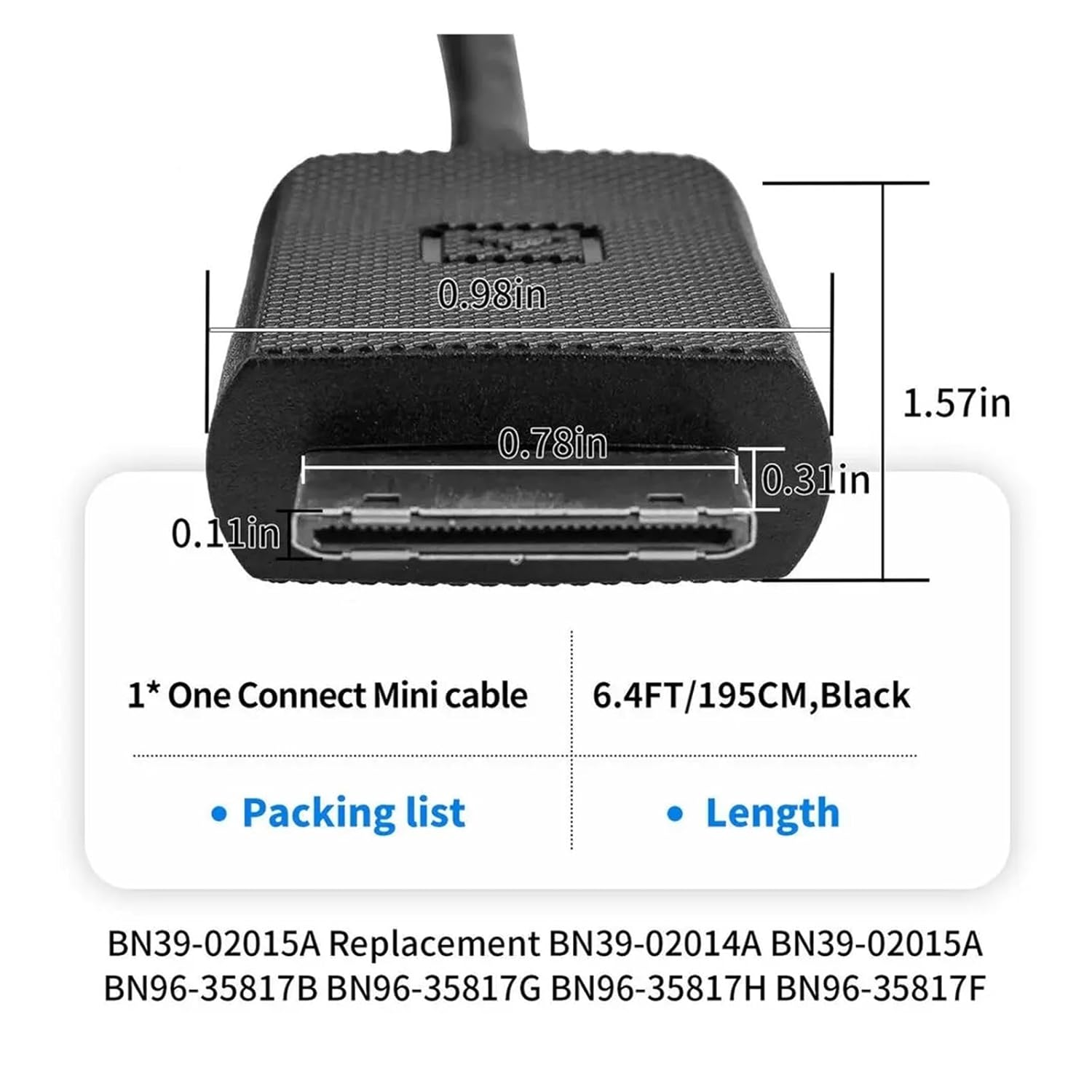 2M BN39-02015A One Connect Cable Accessories，For UN50JU7500FXZA UN55JS8500FXZA UN65JU750DFXZA UN48JS8500FXZA TV image number 1