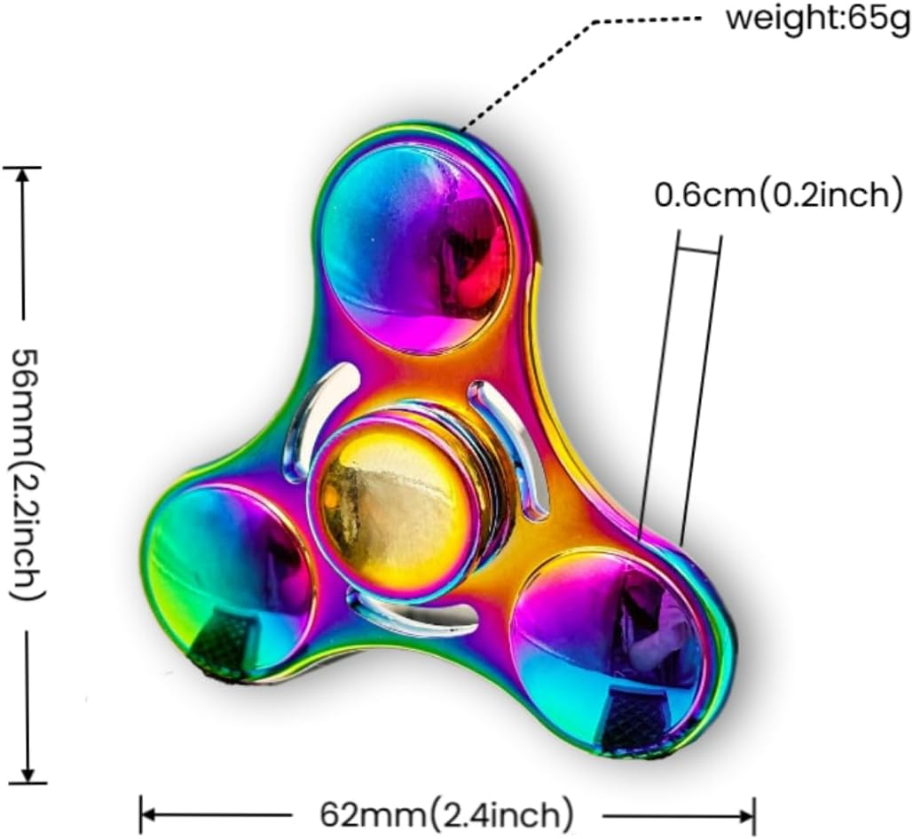 Zoltrax Fidget Spinner - Stainless Steel Rainbow Fidget Toys for Adults,High-Speed EDC ADHD Focus Stress Relief, Durable Metal Hand Spinner image number 3