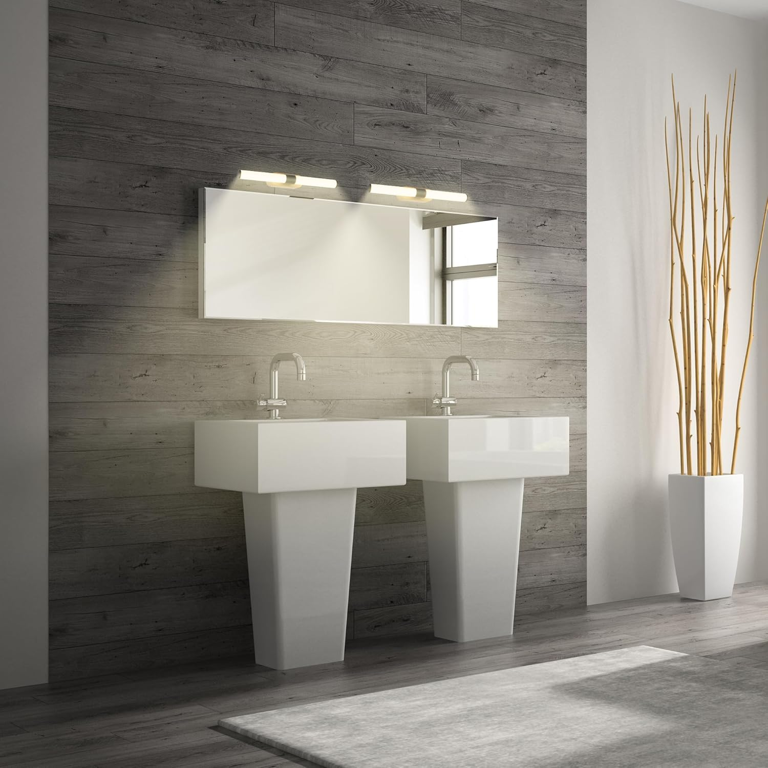 BRILONER - IP44 Bathroom Mirror Wall Light, Splash-Resistant, Luce Specchio Bagno, Bathroom Mirror Wall Light, 40 X 6.5 X 4.5 Cm, Black Wood image number 5