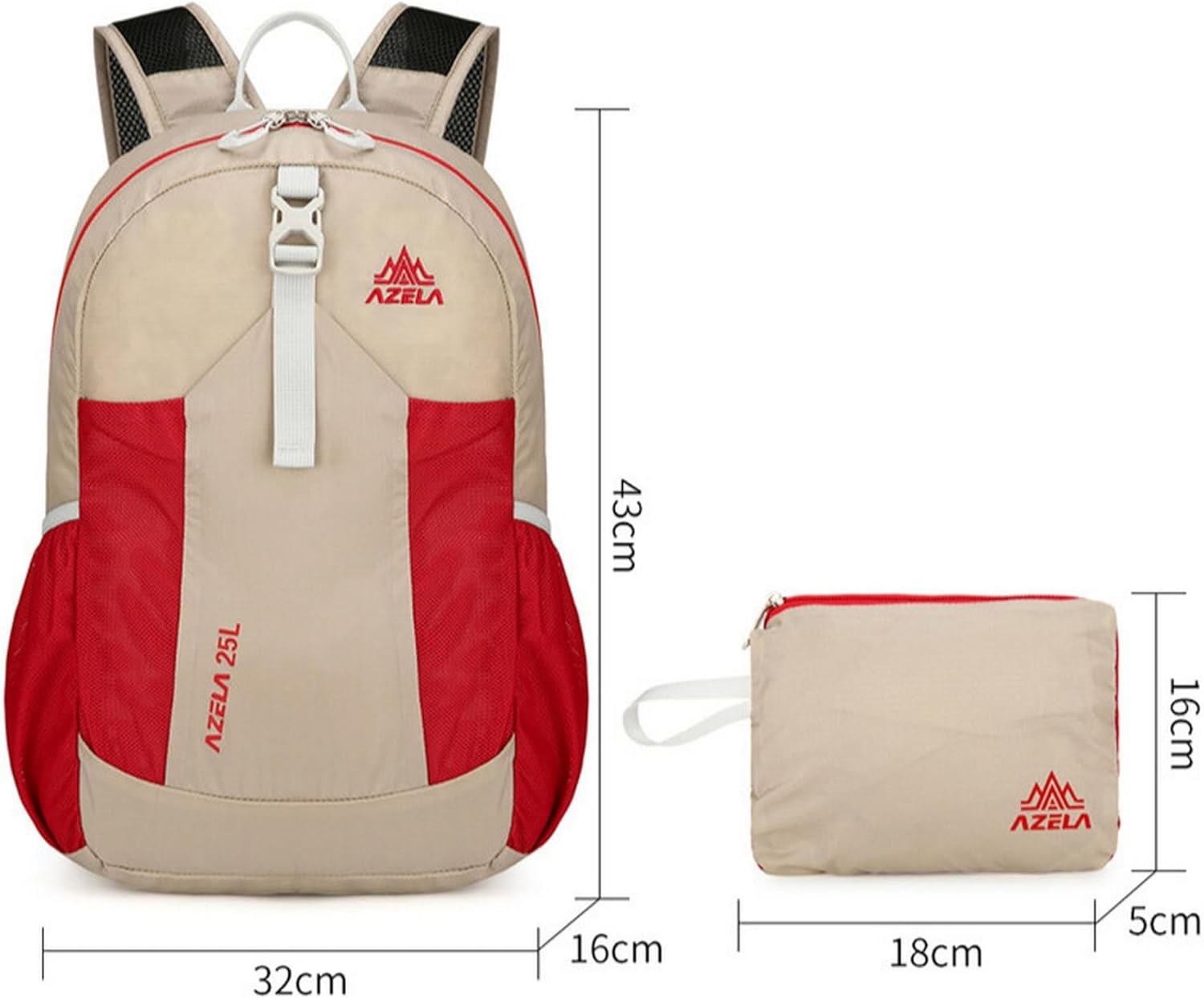 25L Lightweight Packable Backpack Travel Hiking Waterproof Daypack Foldable Backpack for Men Women - Green image number 3