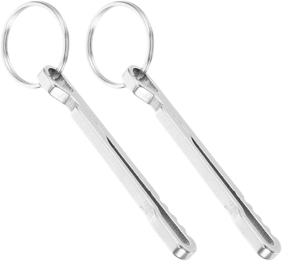 Outanaya 2Pcs Stainless Steel Waist Clip Small Money Wallet Cash Holder Key Chain Money Clip Outdoor Carabiner for Hiking