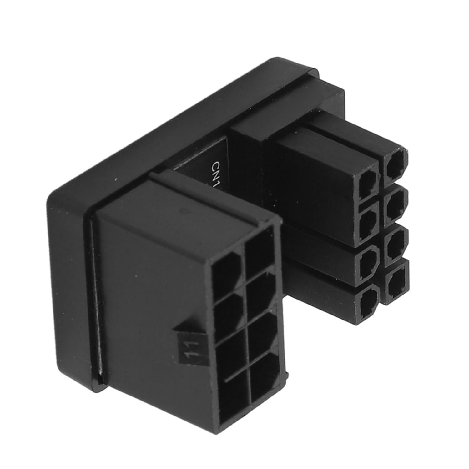 8 Pin Connector, GPU Pcie Connector 8PIN Female to Male 180 Degree Angle Pcie 90 Degree Adapter RVS Type ABS Shell Graphics Card Power Connector for Desktop (Black)