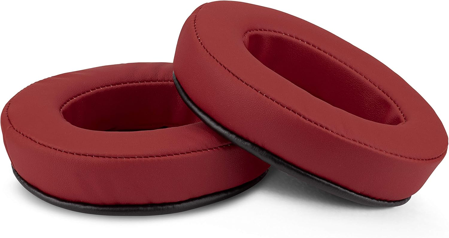 Brainwavz Ear Pads for ATH M50X, M50XBT, M40X, M30X, Hyperx, SHURE, Turtle Beach, AKG, ATH, Philips, JBL, Fostex Replacement Memory Foam Earpads & Fits Many Headphones (See List), Dark Red Oval image number 5