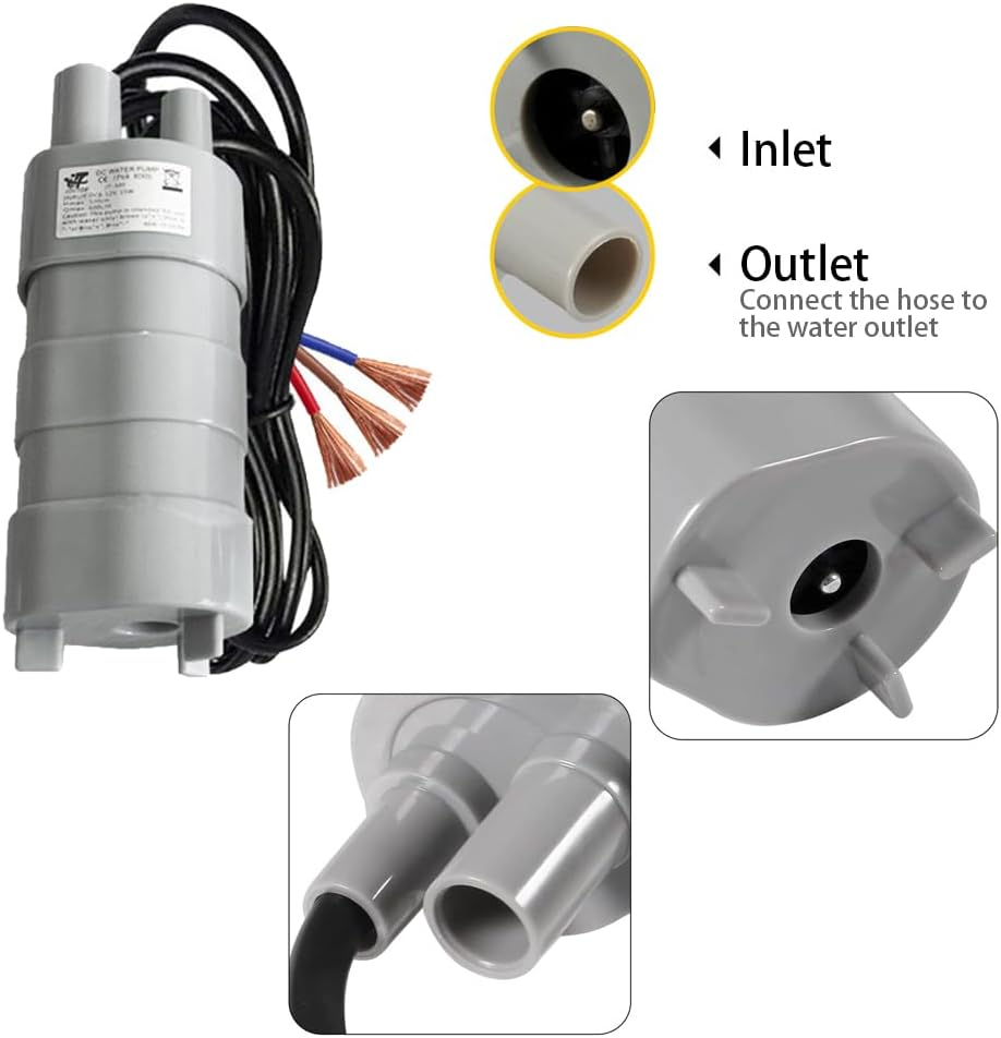 QOOWFEANIG DC 12V 840L/H Micro Submersible Water Pumps with 3.3Ft Tubing &ndash; Ideal for Aquarium, Fish Tank & Fountain image number 6