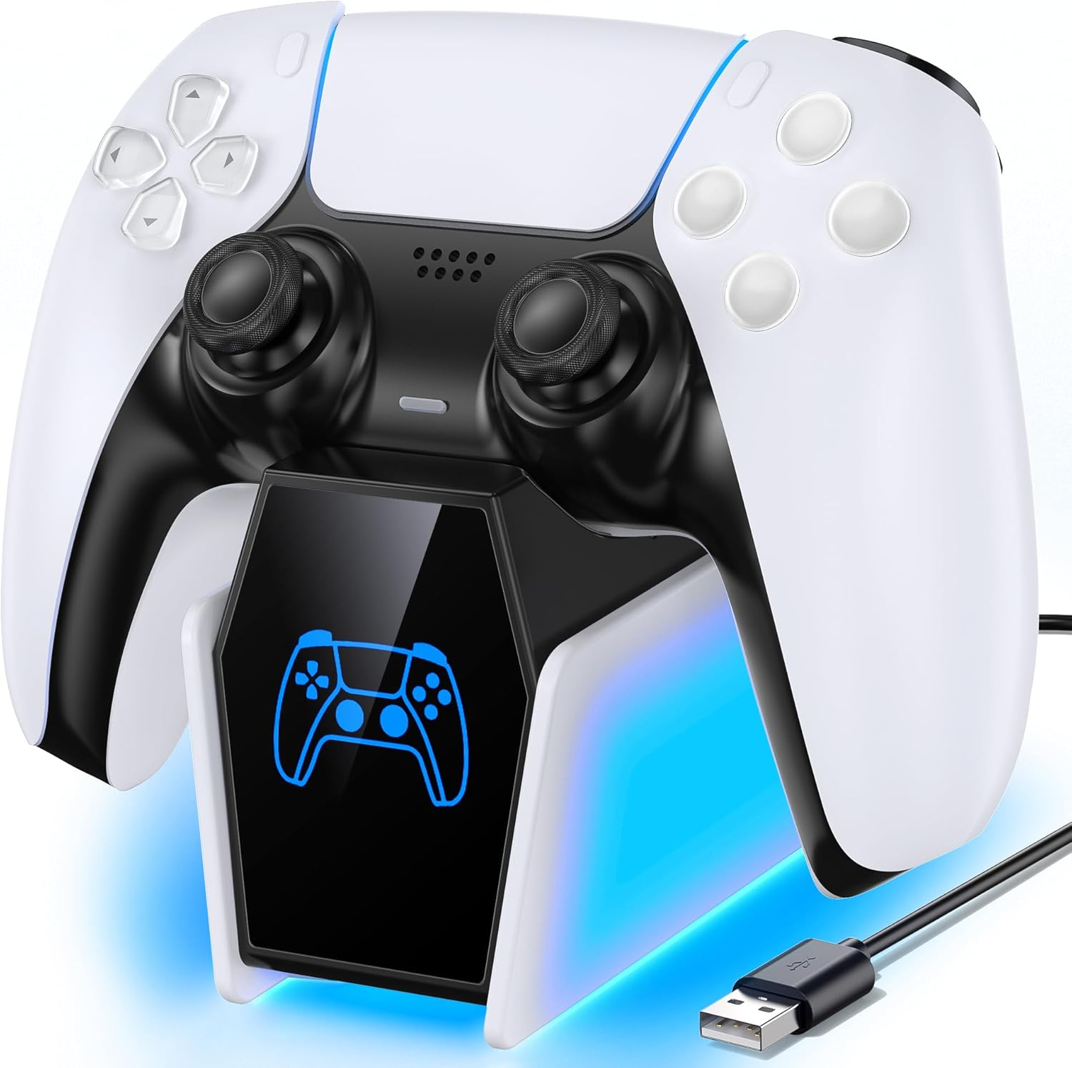 PS5 Controller Charger, Single PS5 Charging Station Compatible with Dualsense & Edge Controller, Solo Charger with LED Indicators, Fast PS 5 Charging Dock, PS5 Accessories image number 1