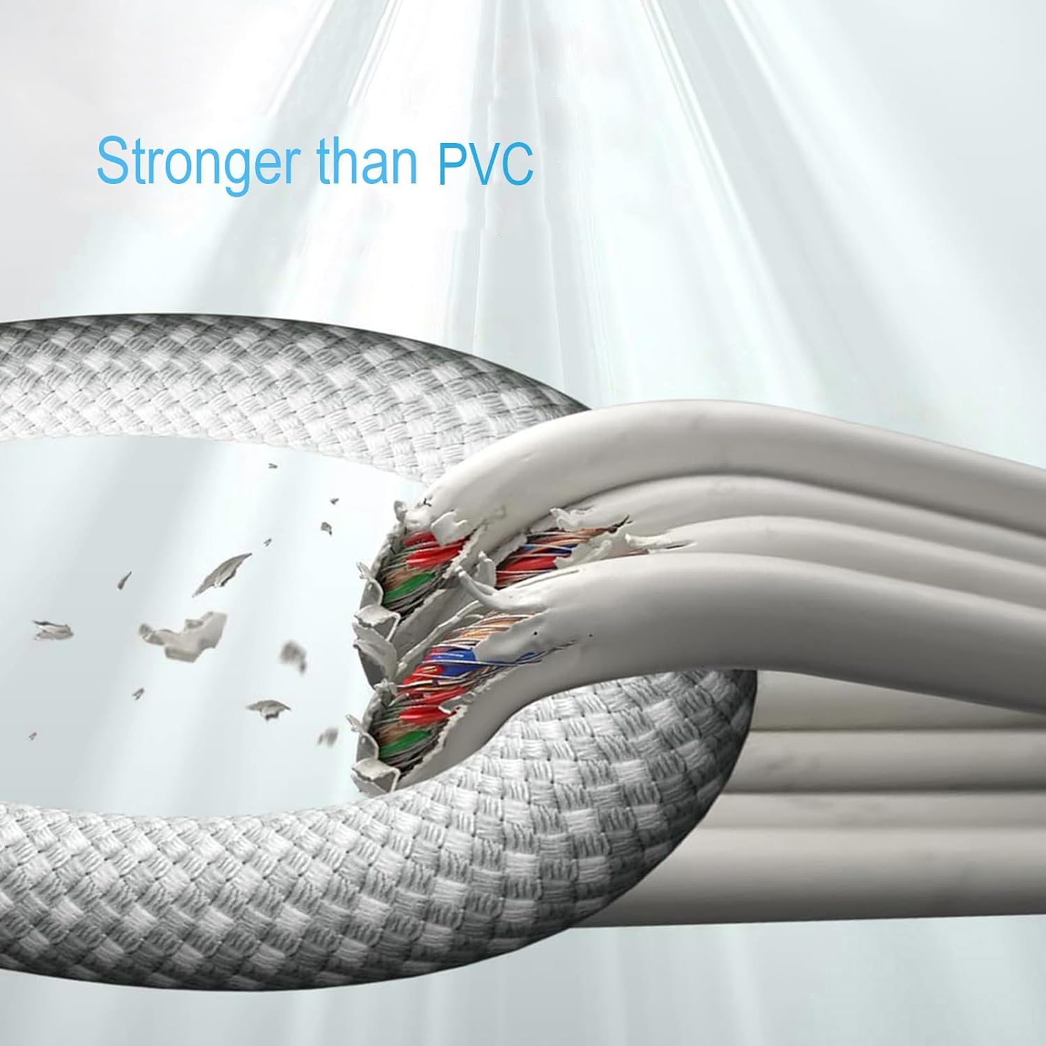 USB to USB C Cable Nylon Braided White 2Pack 2M image number 5