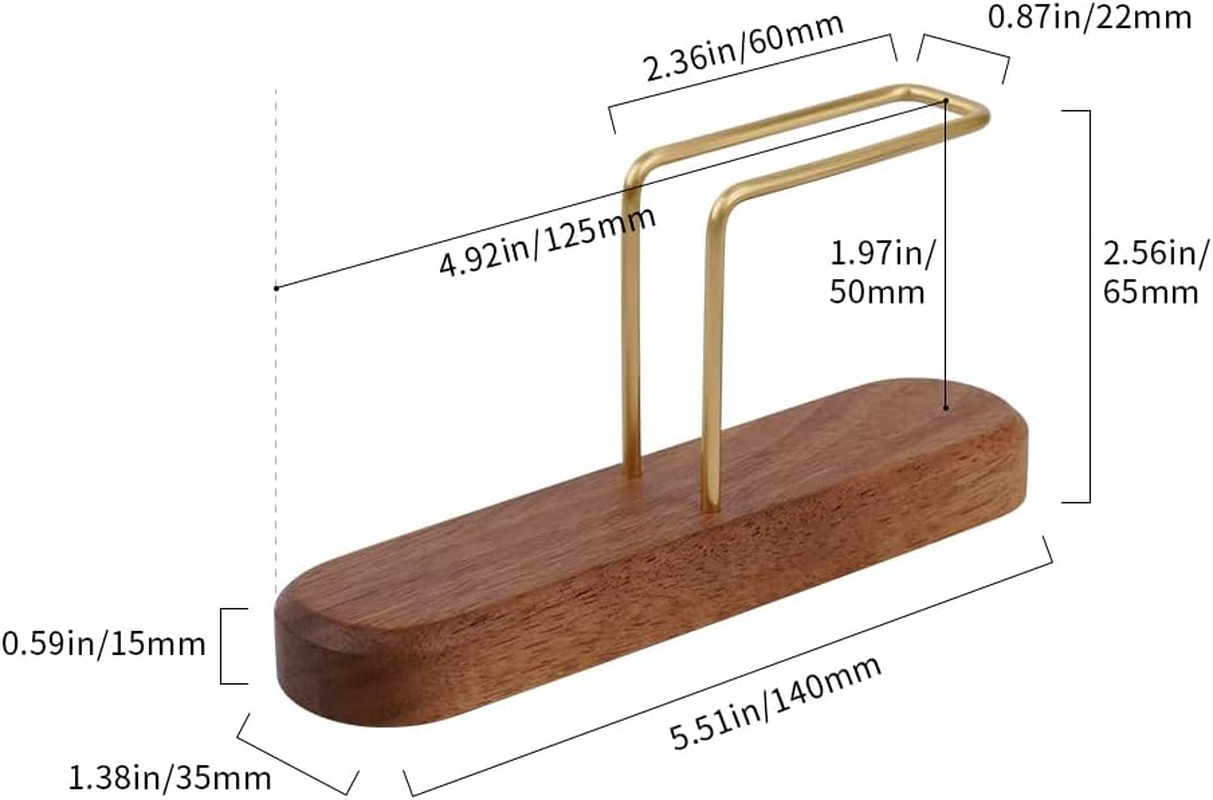 Watchget Cone Coffee Filter Holder Walnut & Brass Coffee Filter Storage Container Coffee Filter Stand for V60#01 and #02 Size Cone Paper Coffee Filters image number 2