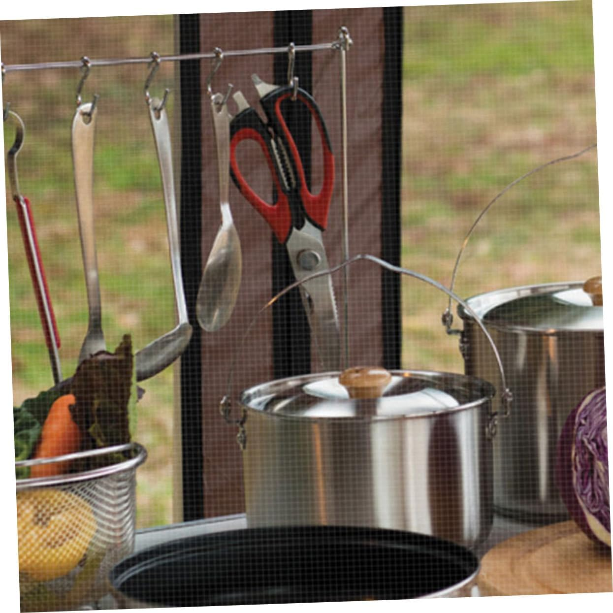 Kisangel 4Pcs Stainless Steel Pot Set Camping Cookware Pan for Outdoor Hiking Person Portable Cooking Supplies Combination Set image number 3